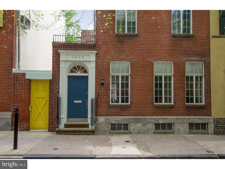 A rare, renovated Rittenhouse Square Street classic, this  3 bedroom, 2 1/2 bathroom home is located on one of the most coveted blocks in the neighborhood: Rittenhouse Square. Original and created architectural details abound in this light-filled townhouse, including gorgeous original Pine floors, lovely moldings and high ceilings throughout, along with modern amenities such as an open chefs kitchen and a laundry room with washer and vented dryer. The house offers its next owners a level of comfort and gracious living that is exceptional.   The ideal layout features an open and bright living room with wood burning fireplace, 10-foot ceilings and large sun-filled windows looking onto the treetops of Rittenhouse Square Street.  The open and sleek modern kitchen features granite counters, a Gaggenau range, ovens, Sub-Zero refrigerator and Miele dishwasher, as well as Siematic cabinetry. A large coved window in the kitchen looks on to the petite and lovely patio. Perfect for entertaining and summer evening grilling. The second level has an outfitted laundry room, 2 bedrooms and hall bath.  The third level master has an en-suite bath and walk in closet.  There is a finished lower level and powder room.  This ideal location is within moments of a wealth of shopping and restaurant options, and has Philadelphia's best transportation access, with several major train lines in the immediate vicinity. All the amenities that Philadelphia has to offer are located within minutes. Walk across the street and enjoy Rittenhouse Square Park, day, evening and for all seasons.