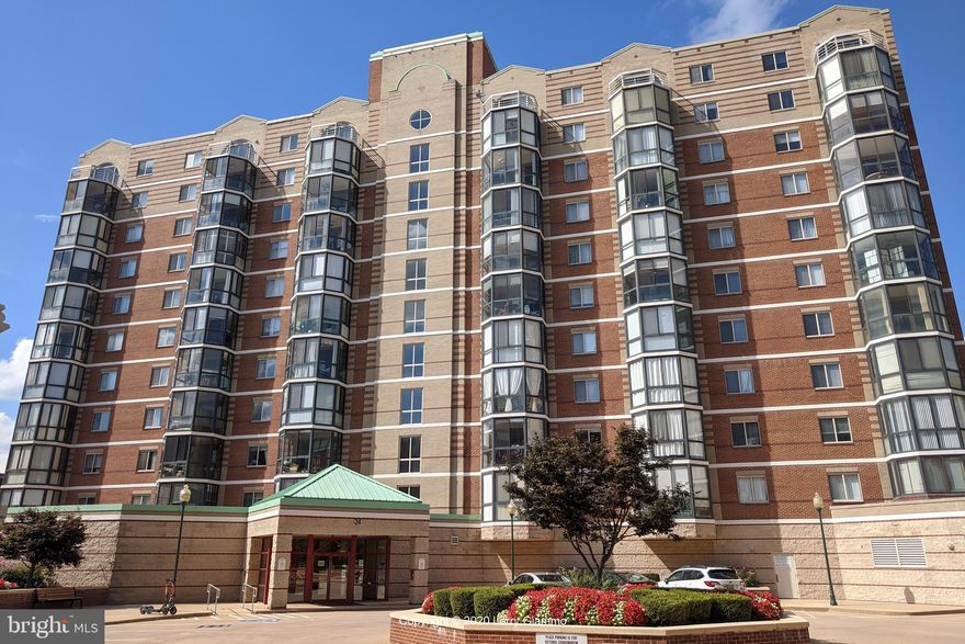 Reduced price! Large, inviting end unit condo, in good condition, in the heart of Rockville Town Center with 2 bedrooms and 2 full bathrooms, and 1,060 square feet of finished space. Nice wood floors in the main living area and both bedrooms. Spacious primary bedroom features a large walk-in closet and large en suite bathroom, which includes a washer and dryer. Newly repainted throughout. Seller will provide a $1,250 credit at settlement for the buyer to purchase a new refrigerator. Condo comes with a reserved parking space in the garage below (space 159, on level G2 -- the space is only 20 feet from the elevator lobby), plus a sizable storage locker (number 18, also on level G2). Condo fee includes the upkeep of the unit's individual HVAC system. Great location in the heart of Rockville Town Center, and it's only a few blocks from the Rockville Metro/MARC station. Served by highly-regarded schools (Richard Montgomery HS, Julius West MS and Beall ES). A great opportunity!