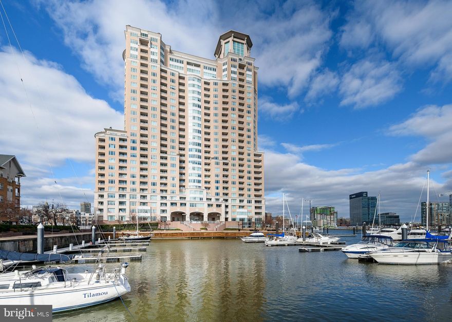 Live High In The Sky! Masterful Design And Modern Luxury Are Uniquely Embodied In This Stunning Waterfront Oasis With Enchanting Panoramic Views Of Baltimore's Inner Harbor, Skyline & Key Bridge. Every Detail Was Carefully Selected And Quality Crafted. Located On The 13th Floor, Fine Features Include 2095 Square Feet Of Luxury Living Space, Spacious Bedrooms, Master Bath w/Large Soaking Tub & Separate Shower, Gourmet Kitchen,  Den & Dual Terraces. Full Service Building-24/7 Concierge, Valet, Indoor/Outdoor Pools, Doorman, Fitness Center, Steam/Sauna, Conference Room, Billiard Room, Onsite Restaurants & Security.  The Calming Water Vista, Captured Through The Extensive Use Of Glass, Will Help You Forget Your City Stress. Schedule Your Private Showing Today.