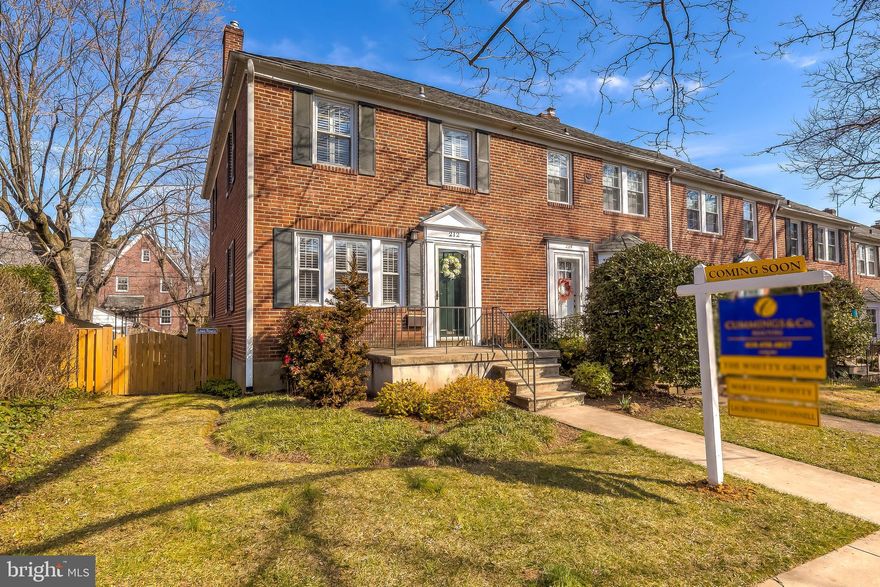 Sought after Rodgers Forge End of Group. Great  friendly, walkable neighborhood. Just a short walk  to the Rodgers Forge Elementary and Dumbarton Middle.  A few blocks to the TOT LOT. This home has been beautifully maintained through the years.  Spacious living room and dining room  with hardwood floors. Remodeled kitchen (2019) with wood cabinets, granite and new appliances. Second level has 3 generous size bedrooms, all with hardwood floors. Bathroom has been remodeled.  Pulldown stairs to attic which is fully floored for tons of extra storage.  Plantation Shutters in LR, DR, all 3 bedrooms and bath. Finished lower level with wall to wall carpet, recessed lights. Storage area, laundry and flush. Door to rear yard.  Enjoy sitting on front porch or retreat to fully fenced yard with patio. Parallel parking pad in rear.  Visit www.rodgersforge.org for more info about RF Community Assoc.  Membership fees are voluntary.