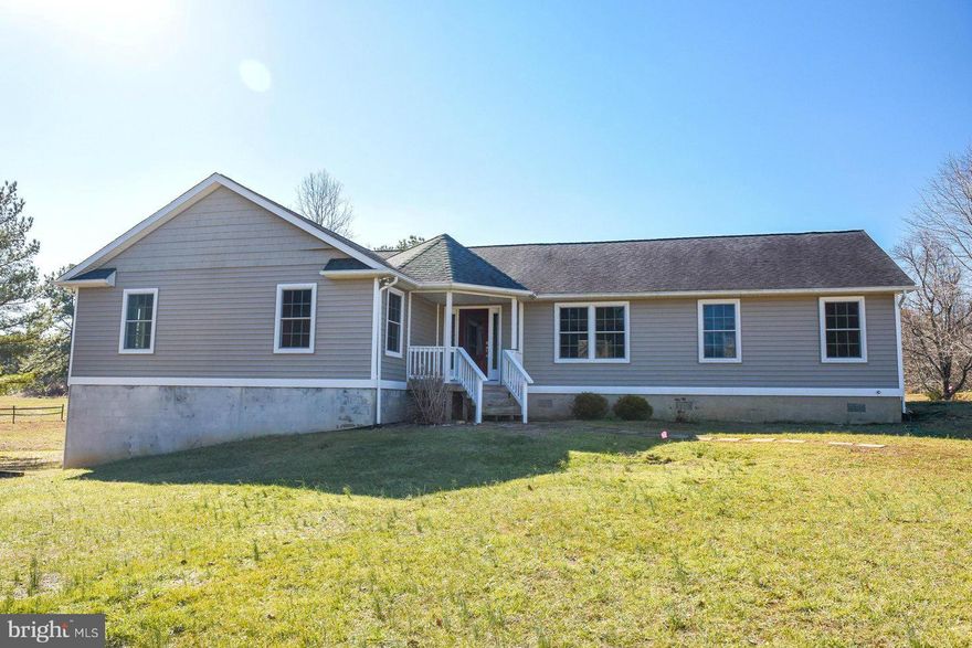 Updated 3 bedroom, 2.5  bath rambler on 2 spacious acres. Large kitchen with stainless steel appliances. Great location with no HOA. Large bedrooms. Unfinished basement ready for you to make your own.