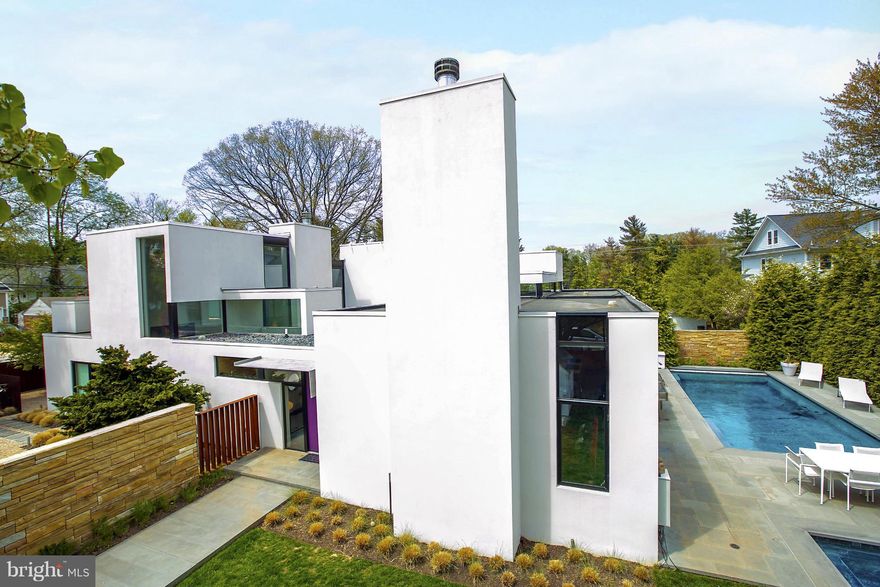 STUNNING, AWARD-WINNING CONTEMPORARY DESIGNED BY INTERNATIONALLY ACCLAIMED ARCHITECT, DAVID JAMESON (FORMERLY HIS PERSONAL RESIDENCE), FEATURES CALIFORNIA-STYLE INDOOR/OUTDOOR LIVING. INTERIOR COURTYARD AND LARGE WINDOWS PROVIDE LIGHT THROUGHOUT. HIGH CEILINGS, DRAMATIC SPACES, FIRST FL MASTER SUITE, OPEN LIVING AREA.PRIVATE LOT W/ POOL & SPA.  MINUTES TO DOWNTOWN BETHESDA.