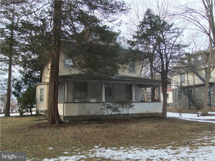 Prestigious Main Line Location in one of the most sought after neighborhoods in Haverford! Spacious rooms awaits the new Buyers vision for re-hab to bring this Main Line beauty back to its original splendor.  The large pillared front covered porch (10 x 22) welcomes you to a grand entry foyer which features a fireplace. There are 9' ceilings on first floor.In addition to the entry room, the first floor features a living room, huge dining sun filled dining room and a kitchen. Off the kitchen is a mudroom and an outside entrance to the large back yard. There is a bay window (leaded glass)and window seat on stairway. There are large windows throughout which lets in lots of light. Large yard. The rear staircase to the kitchen is currently not in use.  The second floor has 4 bedrooms and a bath and the third floor has three bedrooms and bath.  There is a clawfoot tub in the bathroom. The 2+ car detached garage (22 x 33) has an unfinished heated floor and an unfinished attic loft. The zoning permits a live/work professional residence. Award winning Coopertown Elementary School!