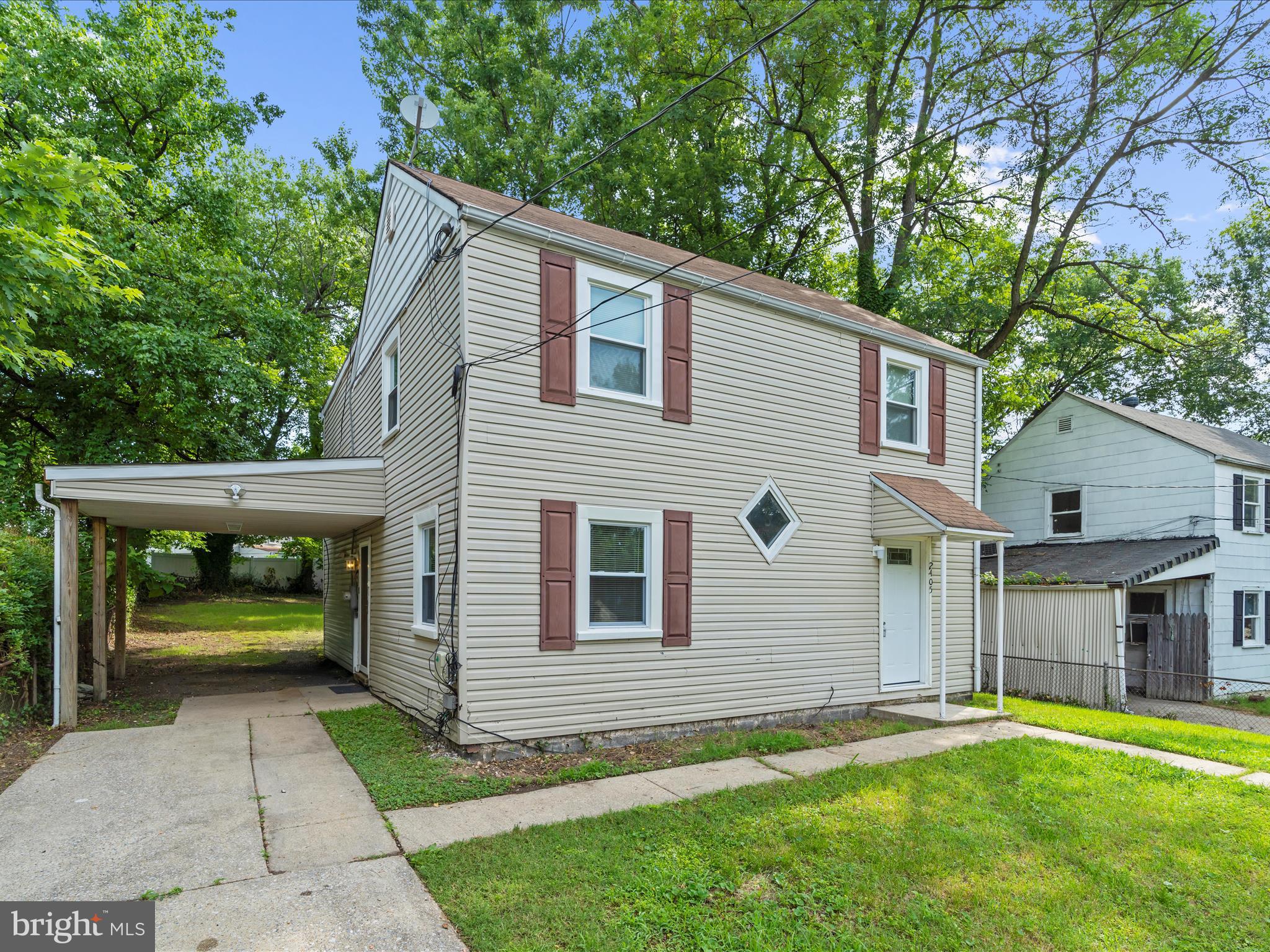 You don’t want to miss out on this beautifully renovated 4-bedroom, 2.5-bathroom Colonial featuring a rare 2-story rear addition, offering over 1,900 square feet of finished living space. This move-in ready home has also been freshly painted and has so much more to offer. Step into the 19x11 living room featuring custom trim, crown molding, and chair rail, details that continue throughout both levels. The main floor flows with durable and stylish LVP flooring, with tile in the kitchen for easy maintenance. Enjoy cooking in the fully equipped kitchen complete with granite countertops, wood cabinetry, stainless steel appliances, and recessed lighting. Just off the kitchen, the formal dining room is a great setting for family dinners. A spacious fourth bedroom on the main level offers flexibility for guests or a home office. Upstairs has all new carpeting. The primary suite features a massive walk-in closet, a private full bath, and a bonus sitting room or nursery. Two additional bedrooms with one having a walk-in closet. A second full bathroom, and a convenient laundry room complete the upper level. Freshly painted. Outside, relax or entertain on the rear wood deck overlooking the flat, backyard with shed for added storage. Private driveway with 1 car port. This is a rare opportunity to own a spacious, move-in ready home with quick access to shopping, commuter routes and 1 block away from Kentland Park. Schedule your private tour today!