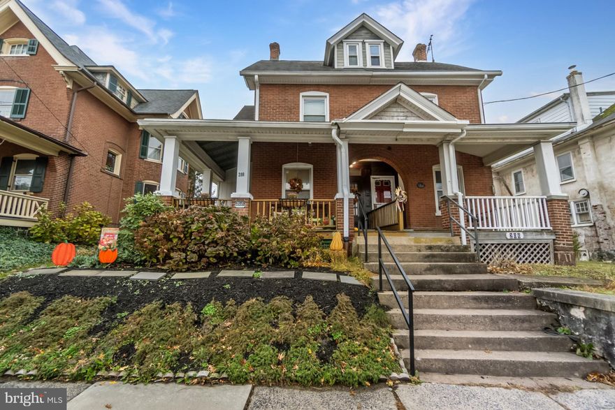 Welcome to 208 E Broad Street where charm and character meets modern amenities. Greeted by an arched doorway and wrap-around porch, this historic home has it all!  The first floor offers high ceilings, modern flooring, and a completely remodeled kitchen, as well as a bonus half bathroom. The second floor offers three generous sized bedrooms and a completely remodeled bathroom, plus a full third floor with tons of possibilities. Out back, there's a two car tandem garage and charming fenced yard.  This home has all of the character plus modern updates that make this home a true gem. Close proximity to major commuting routes is also a plus! Don't miss out, this  one will go fast!