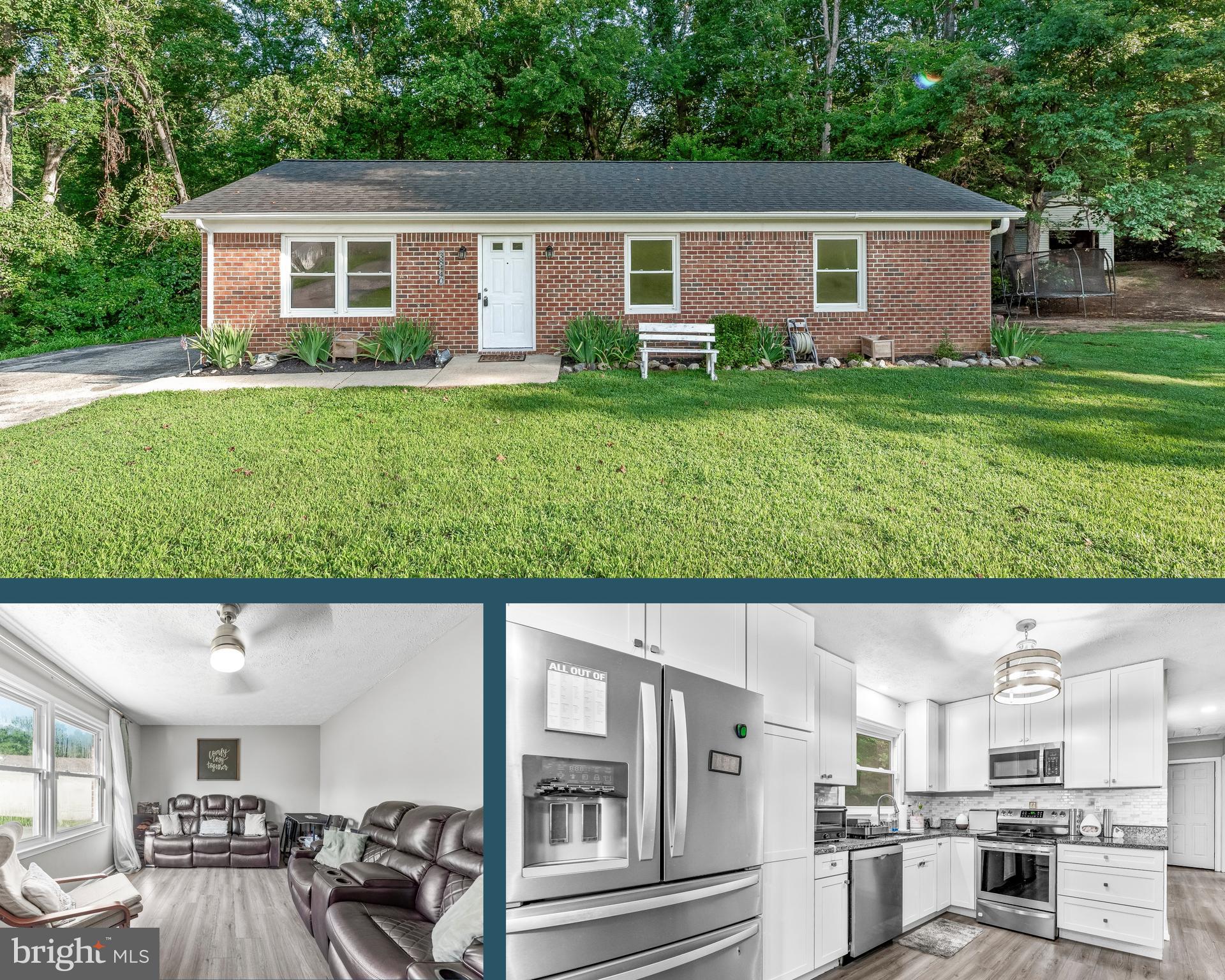 Welcome to 38440 Laurel Ridge Ct, a charming one-story brick rambler nestled on a quiet cul-de-sac in Mechanicsville, MD. This delightful 3-bedroom, 1-bathroom home offers just over 1100 square feet of meticulously updated living space, situated on an expansive (almost) 1 acre lot. Step inside to discover a thoughtfully remodeled interior boasting luxury plank flooring throughout, providing both elegance and durability, alongside a fully updated kitchen with sleek stainless steel appliances and tall white cabinetry, perfect for the home chef. The bathroom has also been beautifully remodeled, offering a fresh and modern feel. You'll appreciate the convenience of a full-sized laundry room in the hall just off the bedrooms. All bedrooms are a great size and should hold bulky furniture, no problem. The exterior of this home is just as inviting, featuring a huge, flat front yard ideal for outdoor activities (swing sets, corn hole, cook outs and so much more), and a big back deck that's perfect for entertaining or simply relaxing while enjoying the serene views of the trees that back of the home faces. For all your storage needs, a large storage shed with tall ceiling height is ready to accommodate tools, equipment, or hobbies (with a little TLC). This property also boasts an exceptional commute-friendly location, offering easy access for those working in Washington D.C., Andrews AFB, and PAX Naval Base. This rambler truly offers the perfect blend of modern updates, spacious outdoor living, and a prime location—don't miss the opportunity to make this peaceful retreat your own!