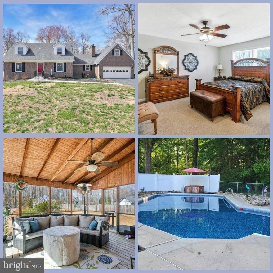 Reduced Price- Welcome home! This spacious, well-maintained property offers ideal main level living. The dream backyard is perfect for pool parties, relaxing by the firepit, or unwinding in the screened porch. The room above the garage is versatile for many uses. The main level features 1 bedroom and 1.5 bathrooms, while the upper level has 3 bedrooms and a full bathroom. Move in and start enjoying your new home immediately! Exterior updates include: New septic system installed 8/24, Leaf Filter 2024, Generator 10/24, Pool pump motor replaced 2024, and sand replaced in sand filter 2023.