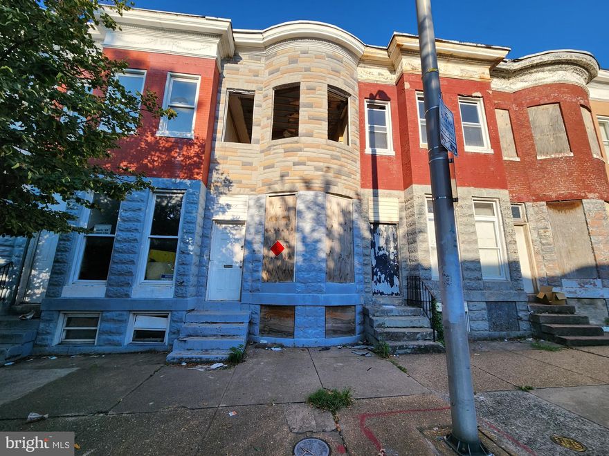 ONLINE AUCTION: Bidding begins 11/9/2023 @ 10:00 AM. Bidding ends 11/13/2023 @ 12:10 PM. List Price is Suggested Opening Bid. Deposit: $5,000. 10% Buyers Premium will be added onto the high bid.

Located in the Easterwood area, this 2-story townhouse offers a convenient location just minutes from Coppin State University. The property provides easy access to the major traffic artery of W North Ave, making commuting hassle-free. Currently vacant, the home is a shell in need of major renovation.