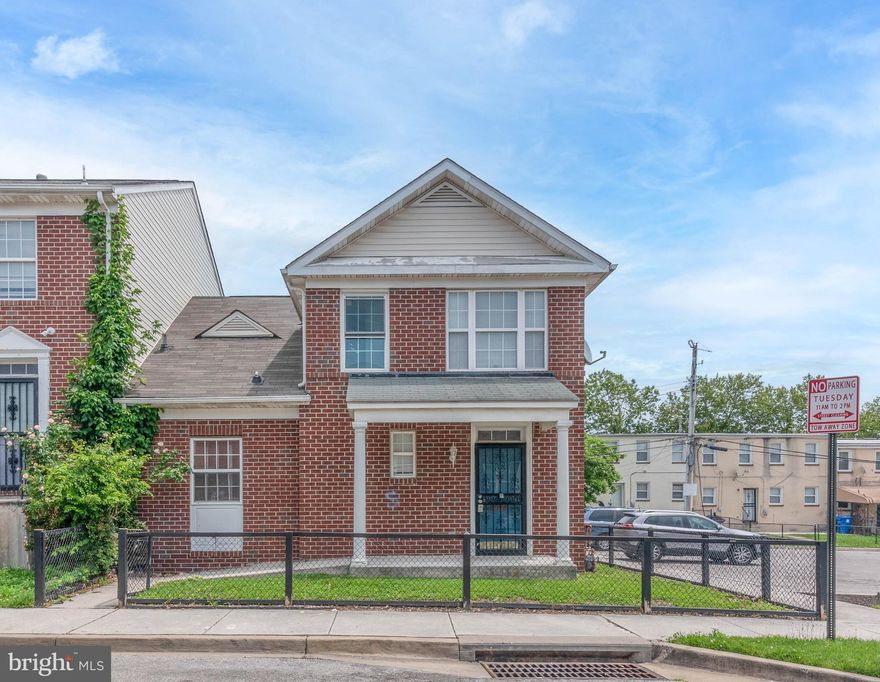 List price to be opening bid at online only auction.  Online auction to be conducted on Auctioneers website. Bidding begins Wednesday, June 25th & ends Monday, June 30, 2025 at 11:30AM. Property Overview
This end-of-row town-home offers a spacious and functional layout in the Sandtown-Winchester neighborhood of Baltimore City. The property is lead-free and features both front and rear outdoor spaces plus off street parking. There is a $22+/- monthly HOA fee.  Interior Layout: Main Level: Living Room: Wood type flooring. Dining Room: Wood type flooring. Kitchen: Tiled flooring. Bedroom 1: Carpeted. Full Bathroom 1: Tiled, with laundry facilities conveniently located in the closet. Upper Level:Bedroom 2: Carpeted. Bedroom 3: Carpeted. Full Bathroom 2: Tiled flooring.  Lower Level: Unfinished Basement: Generously sized and includes forced hot air heating, a gas water heater, sump pump, and a 200-amp electric panel. Key Features: Outdoor Space: Fenced front and backyard, Entrance: Covered front porch, Parking: Side parking lot (to be confirmed). Utilities: Includes gas meter, electric meter, and central A/C fan. Location: Ideally situated offering diverse dining, shopping, schools, and recreational options, with easy access to major transportation routes.
