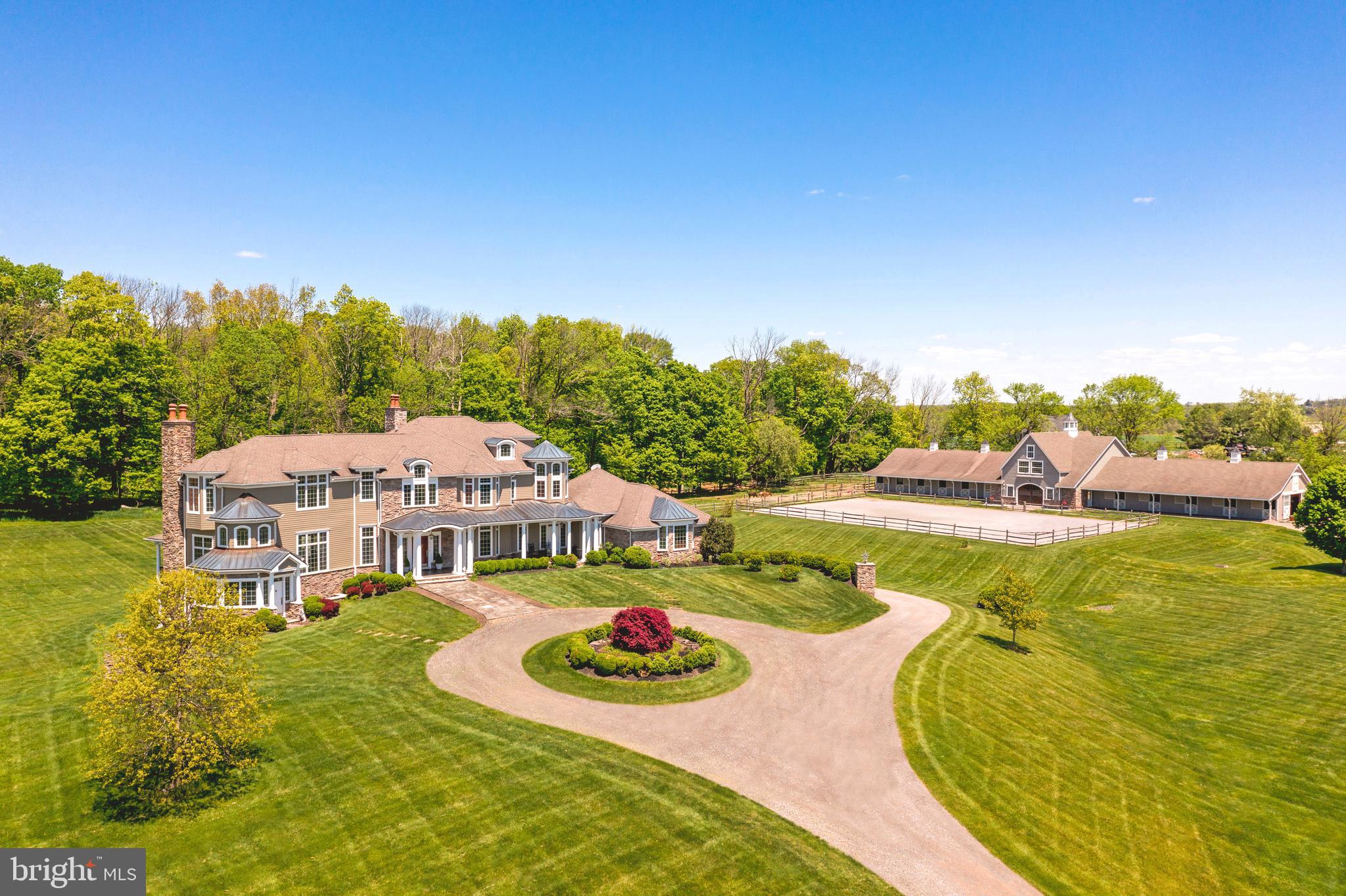 Thornewood Farm is the perfect country estate, offering the ultimate versatility to accommodate the multi-faceted needs of today's world. Whether you're an equestrian or looking for a beautiful country escape and entertaining space, this property has it all! Set back on 36 bucolic, preserved acres in the heart of Hunterdon County's horse country, this stunning estate is conveniently located between NYC and Philadelphia, with Princeton nearby. The spacious home, spanning 4 levels, offers artfully crafted millwork, gourmet kitchen, extraordinary 2-story great room, finished walkout lower level, and a 1-st floor guest wing with private access making the layout ideal for multi-generational living. The possibilities are endless for entertainment and recreational use. The equestrian facility provides a custom, state-of-the-art 19-stall barn with tack room, heated office and bathroom, a 140' x 90' outdoor arena, and 8 pastures. The barn's 2-story center isle allows for flex space for the car enthusiast, hobbyist, or a party with friends. The area offers the ultimate in veterinary/support services to keep your horses healthy & safe! While a tranquil setting with picturesque views, shopping, dining, and recreational opportunities are close by. Enjoy all the charm that nearby river towns of Stockton, Lambertville and New Hope offer!