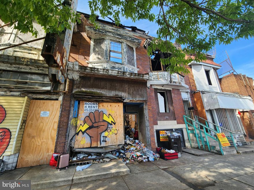 ONLINE AUCTION: Bidding begins 5/7/2026 @ 10:00 AM. Bidding ends 5/11/2026 @ 11:00 AM. List Price is Suggested Opening Bid. Deposit: $5,000.

2 Story Townhouse located in the Franklintown Road area.
JUST MINUTES to Gwynns Falls Park.
Easy access to major traffic artery Edmondson Ave.
Property is vacant shell in need of total renovation.