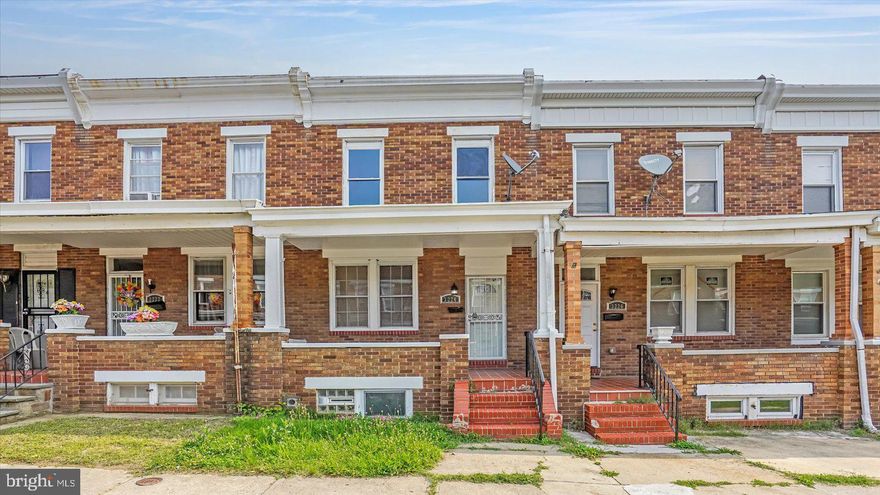 Beautifully renovated 3BR/2BA brick Townhome located on a quiet street in Belair-Edison.  Step up to the covered front porch and open the door into your new home.  Step inside a home filled with natural light, a soft color palette, luxury flooring, and a painted exposed brick wall.  The main floor offers a large living room, a spacious dining room, and brand new kitchen.  The kitchen features plenty of cabinets and granite countertops, stainless steel appliances including a natural gas range, a stainless sink, and plenty of natural light.  On the second floor is a sizable secondary bedroom, a spacious primary bedroom, and a beautifully tiled full bath. The lower level offers additional living space including the third bedroom, a full bath with a tiled walk-in shower, a large family room, laundry, storage, and a walk-out to Bilco doors in the fenced yard.  From the kitchen step outside to a covered patio with access to a large storage shed/garage, and a concrete patio offering so many possibilities.  This home is move-in ready and perfect for any new homeowner.  Imagine all this and in close proximity to shopping, restaurants, and commuter routes.