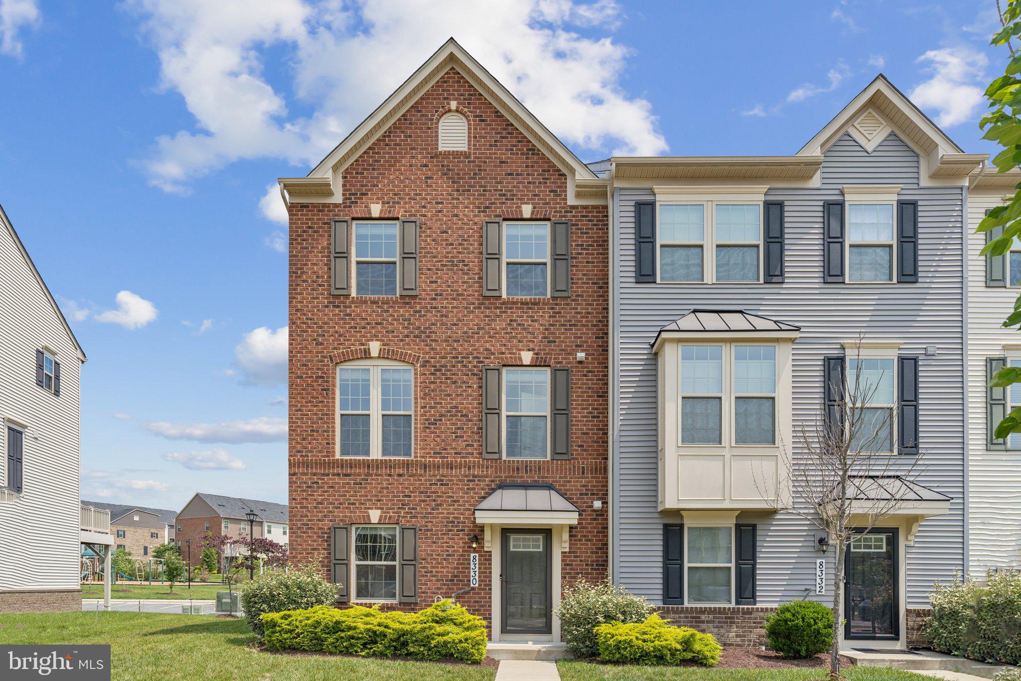 Don't miss this beautiful light-filled brick end-unit located in the highly desirable Timothy Branch community, built in 2019! Upon entering the main level, you'll be greeted by an open kitchen equipped with stainless steel appliances, an island with bar seating, and a dining area that opens to the spacious composite deck. This level also boasts another half bath and a generous living room perfect for entertaining. Upstairs, the primary suite is a true retreat with a walk-in closet, tray ceiling, and an ensuite bath featuring double sinks. Two additional large bedrooms share a guest bath, and the laundry room is conveniently located on this floor. The entry level offers a versatile second living area that can serve as an office or additional entertaining space plus another half bath.
This home provides ample parking and storage options, with an attached two-car garage, a double driveway, and additional visitor parking spots nearby. Enjoy the prime location with close proximity to restaurants, a movie theater, Costco, Target, and fantastic shopping options. Ideal for commuters, this home is conveniently situated near Washington D.C., Annapolis, and major military bases. Residents can take advantage of numerous community amenities, including a pool, multiple playgrounds, walking trails, and a clubhouse. Don't miss the opportunity to make this exceptional home yours!