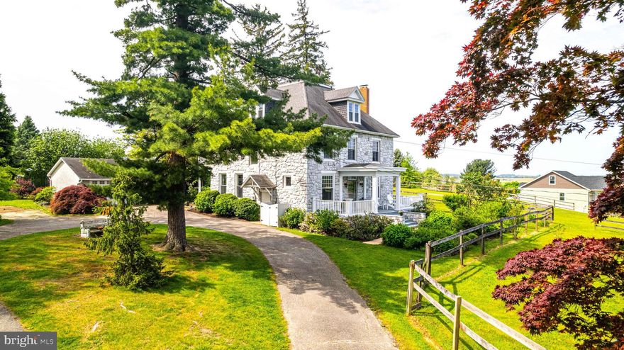 Near the heart of Chambersburg, where the whispers of history echo through the rolling hills, lies a timeless treasure awaiting its new custodian. Welcome to a meticulously restored and lovingly renovated farmhouse on Bikle, where old-world charm meets modern elegance - connecting the storied heritage of this house with the modern comforts of today.

Drive  through the gates of this pastoral paradise and be greeted by 1.86 acres of sprawling beauty and mountain views. Your journey begins with enchanting horse paddocks, inviting your equine companions to frolic under the vast Pennsylvania sky. Adjacent stands a small stable, a haven for your noble steeds to rest and recharge.

Wander through the established rose gardens,  where delicate petals dance in the gentle breeze.  Follow the winding path adorned with perennial wonders, each step a celebration of nature's enduring grace.
As you traverse the grounds, discover a symphony of flavors in the fruit trees and bountiful food gardens, offering seasonal delights to tantalize your senses and nourish your soul. 

This personal oasis is perfectly positioned with stunning views but easy access to larger cities via 81, 30, 997, and 70.  Caledonia State Park and the Appalachian Trail is also less than 3.5 miles east. The property offers two lots parceled separately. The home sits on 1.26 Acres, an adjacent 0. 6 Acre lot is additional fenced pasture (10-0D11.-046).

This is more than a home; it's a sanctuary, a canvas upon which to paint the chapters of your life's story. Come, seize the opportunity to own a piece of Chambersburg's rich heritage, where the past whispers secrets of bygone eras and the future holds promises yet untold. Welcome to your forever home.