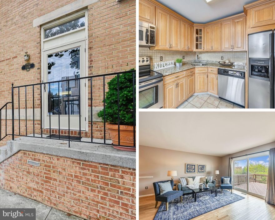 Rarely available 3 bedroom, 3.5 bathroom updated townhome in the desirable Canton Square Community!   Property highlights include 1 off-street parking space (guest space(s) available as well), ideal location to Canton Square and large deck w/ paver garden patio for entertaining!  Other features include hardwood flooring, chair railing, main level 1/2 bath, gourmet kitchen w/ stainless steel appliance/granite/custom cabinetry/tile backsplash, custom tiling, great natural lighting, large bedrooms, generous storage space and much more.  Recent updates include refinished hardwood flooring, new carpet, entire home painted and rear deck stained.