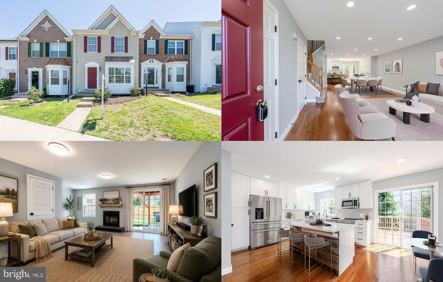 Nestled in a quiet location in sought-after Foxborough, this is one of the most extensively renovated townhomes to hit the community and a rare true move-in ready opportunity for buyers seeking style, convenience, and peace of mind. Beautifully updated, this home features an open-concept main level created by removing the wall between the kitchen and dining area, offering a bright and modern layout perfect for everyday living and entertaining. ***** The stunning renovated kitchen includes brand-new 42” white shaker style cabinetry, quartz countertops, designer backsplash, upgraded KitchenAid appliances with warranties, including a Wi-Fi enabled smooth top slide in range, and added buffet cabinetry for extra storage and serving space. ***** New gleaming hardwood pine flooring on the main level, fresh on trend neutral paint throughout, new carpet, new upgraded lighting including recessed lighting and new fixtures throughout, updated door hardware, new lower level LVP flooring, updated baths, and stylish designer finishes make this home feel like new. Unlike many homes in the neighborhood that still need updating, this property has already had the major work completed. Major improvements include a new HVAC system, new roof, new hot water heater, and new sliding glass doors to both the deck and basement. ***** Upstairs you’ll find three bedrooms with brand new carpeting and two updated full baths including a spacious primary suite boasting a chic lighted ceiling fan, and a walk-in closet. The ensuite bath features a quartz topped dual sink vanity, soaking tub and walk-in shower with new frameless glass door.. The finished walkout lower offers new luxury vinyl plank flooring, a cozy wood-burning fireplace with slate surround, brand new washer and dryer, and a newly finished half bath. ***** Outside, enjoy a refreshed deck backing to trees and a large fully fenced backyard, two assigned parking spaces directly in front of the home, plus abundant guest parking throughout the community. ***** Low HOA fees and an unbeatable location just minutes to The Promenade shopping center, dining, everyday conveniences, VRE, and I-66 make commuting simple. If you have been waiting for a home that does not need work after closing, this is it. A rare chance to own one of the most updated town homes in Bristow—come home to 9051 Slate Stone Loop! Beginning photos are virtually staged.