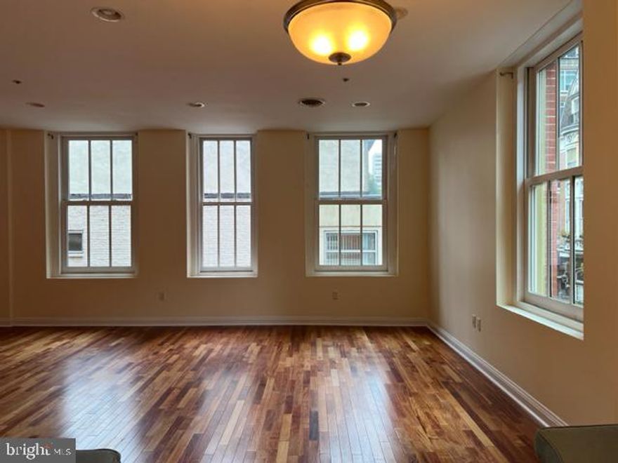 The Hutton in Rittenhouse Square  offers all of the amendments  of a Center City Apartment. This one-of-a-kind double unit - the only one in the building - with approx. 3,000 sqft of City living space, features 4 bedroom and 4.5 bathrooms along with a wet bar ideal for entertaining, rich hardwood floors, stately wood beams, a custom entertainment center in the open living area, closets galore, and pristine marble/tile bathrooms., elevator, newly remodeled club room and gym and convenient access to fabulous restaurants, gourmet markets and superior shopping - The Hutton is a superbly maintained and professionally managed building just off Rittenhouse Square.
*1 month free rent on a 13–16-month lease and 2 months free rent on a 17–24-month lease.  If  applying within 48 hours of their tour and moves in within 30 days, they receive a one-time $1000 concession as well