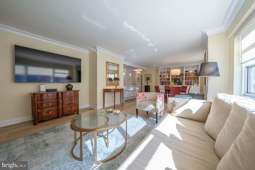 Beautifully updated 2-bedroom, 2-bathroom, 1,199 Sq Ft unit at the 2101 Cooperative is ready for you to move right in and enjoy!  Located on the North side of the building, overlooking the tree-lined street on 21st St., this unit features a bright, open floor plan with gorgeous Spanish porcelain floors!  Open, gourmet Kitchen with plenty of wood cabinetry with undermount lighting, stainless steel appliances, quartz countertops, and a breakfast bar. Spacious bedrooms and updated bathrooms include a walk-in in shower and bathtub. Bosch washer and dryer in the unit!  Plenty of storage.  2101 Cooperative is Philadelphia's first cooperative, centrally located in Center City Philadelphia, in the city's premier Rittenhouse Square neighborhood on the corner of 21st and Walnut! 2101 Coop has 24-hour Security & Doorman, On-Site Management & Maintenance, Amazing Rooftop Garden and Sun Deck with breathtaking views, Laundry Facilities, Bike Rooms, a Guest Suite and VALET PARKING available for $90 per month, THE MONTHLY FEE INCLUDES ALMOST EVERYTHING: All Utilities including electric, heat, air conditioning, water & basic cable, All Real Estate Taxes & Maintenance Package. 2 Cats, a caged bird and fish allowed. Nominal real estate transfer tax & no title insurance. Required.  CASH SALES ONLY.  No Renting.   Experience the ability to walk out your door to first class, 4-star restaurants, fabulous shopping & all the conveniences of this sought-after neighborhood.