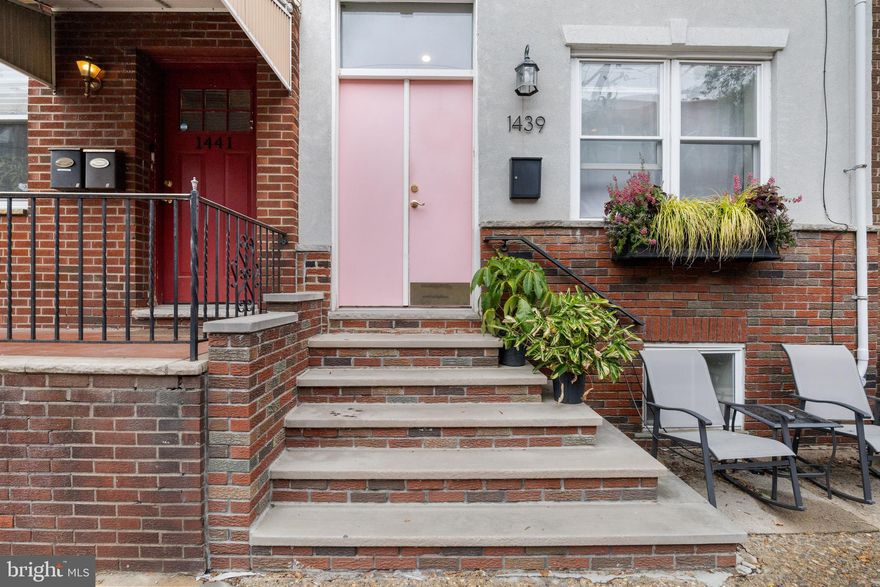 Welcome to 1439 W Ritner, a light filled 4 bedroom, 1.5 bath home located in the highly desirable neighborhood of Girard Estates.

As you approach the property, you’re greeted by a delightful south facing facade, tiered stoop, lush window boxes and a cheerful rose colored double wide front door for maximum curb appeal. The property's convenient location, with easy access to public transportation and nearby amenities, makes it perfect for busy professionals.

Step inside to discover a spacious living room bathed in natural light. The open floor plan seamlessly connects to the dining area and updated and modern kitchen. Gorgeous hardwood floors throughout, high ceilings, recessed lighting, central air conditioning, and a convenient first floor half bath off of the living area. In the kitchen, you’ll find an abundance of storage, top-of-the-line stainless steel appliances, granite countertops, gas range and island for additional prep space and seating. The kitchen and dining areas are functional for preparing large meals and excellent places to host memorable experiences with family and friends.

Off of the kitchen is a perfectly sized patio. Designed for easy upkeep and spacious enough for summer grilling and entertaining. Planter boxes and string lights create a cozy outdoor oasis.

As you ascend to the second floor, you’ll find four comfortably sized bedrooms that offer ample storage and natural light, creating cozy retreats for rest and relaxation. One of the bedrooms is currently being used as a capacious walk-in closet with an abundance of built-in storage for the clothes lover in you. You'll find thoughtful custom shelving and built-ins in the two rear bedrooms. The contemporary bathroom features a tub/shower combo, modern light fixture and vanity with additional storage.

The partially finished basement offers additional living space as a home office, gym or entertainment area. The back half of the basement houses the mechanicals, washer, dryer and a perfect space for additional storage.

This home truly stands out with its roomy and inviting atmosphere. Move right in and immerse yourself in this well-loved home. Steps away from shopping and dining on East Passyunk Ave, Okie Dokie Donuts as well as the James Beard Award-nominated Heavy Metal Sausage Co. Easy access to both I-76 and I-95, along with the Stadium District, Navy Yard, FDR Park, Stephen Girard Park, and Marconi Plaza and the Broad Street Line. Welcome home.