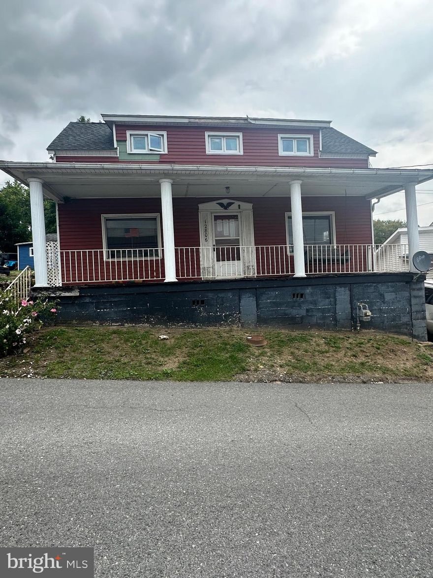 This home is located in Mount Savage.  Enjoy the convenience of living in town and enjoy relaxing on the front porch.  This three bedroom house has two bedrooms on the second floor while one is on the first.  The bathroom is also located on the second floor.   This home has large rooms and plenty of space to live.  The home is older and needs some TLC which will allow you to update it just the way you want.  The house has a  new furnace which was replaced in 2020, replacement windows, and roof that was replaced in 2009.   The house is vacant so stop by and see it.