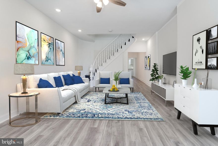 Welcome to the Historic Upton community. Location, Location, Location! Located just minutes from Downtown Baltimore, University of Baltimore, New Mother Mary Lange Catholic School, UMMC Midtown Campus, as well as multiple major routes. Everything is New, New, New! New HVAC, New Water Heater, New Roof. Gorgeous row home that’s been fully renovated with deep spacious yard and a new privacy fence! Sturdy and beautiful laminated wood flooring along with cozy carpet in some rooms. Plenty of rooms to mold this townhome into your dream home! 5 spacious bedrooms and 2.5 pristine baths. Well-Crafted Bay Windows provide aesthetically pleasing lighting. A full basement with a walkout to create the perfect relaxation space, a stunning entertainment center, or just more room space for guests to stay in. The row home also comes with a gourmet kitchen space. Beautiful countertops, fully upgraded appliances, brand new cabinets and drawers to match the walls, and natural lighting throughout. It’s the perfect kitchen space that makes an already wonderful row home absolutely amazing.