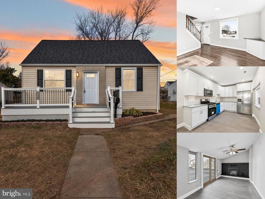 Fully renovated and thoughtfully updated, this traditional Cape Cod–style home in the Brookview community of Dundalk offers approximately 1,418 finished sq. ft. of comfortable, modern living. A welcoming front porch sets the tone, creating the perfect spot to enjoy morning coffee or unwind at the end of the day. Designed with flexibility in mind, the layout includes 4 bedrooms and 2 full baths, with two bedrooms and a full bath on the main level—ideal for guests, work-from-home space, or easy main-level living. The expanded upper level was bumped out to create a larger primary suite, along with an additional bedroom, full bath, and upper-level laundry, providing separation and convenience. The bright white kitchen anchors the home with granite countertops, a tile backsplash, and stainless steel appliances, flowing seamlessly into the main living areas. LVP flooring throughout the kitchen, main level, and upper level delivers a cohesive, low-maintenance feel. Major updates add peace of mind, including a brand-new HVAC system, roof, and water heater. Outside, enjoy a pleasant backyard for relaxing or entertaining, plus the convenience of a private driveway and additional on-street parking. With its thoughtful renovation, flexible layout, and welcoming setting in Dundalk’s Brookview community, this home blends classic Cape Cod charm with everyday comfort—ready for its next chapter.