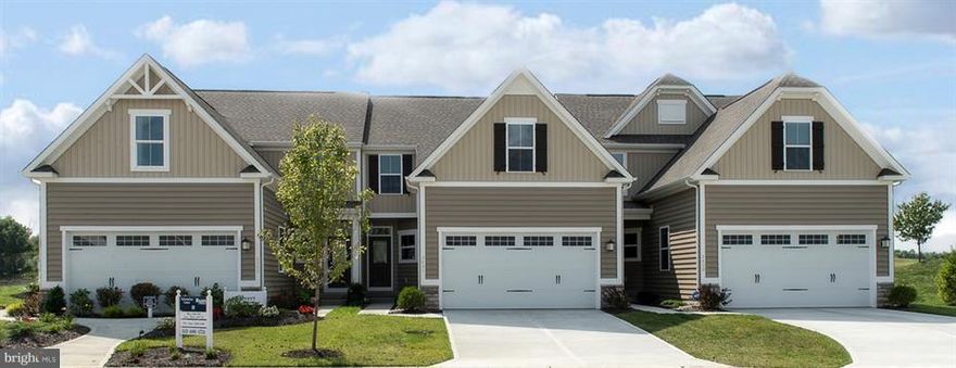 The Calvert Villa with up to 3BR/3.5BA has a 1st floor Owner's Suite, gourmet Kitchen,  Dining Rm, Great Rm, full unfinished Basement and 2-car Garage. Customize with your options: Sunroom, Luxury Owner's Suite, finish the Basement w/Recreational Rm, full or half Bath and Exercise Rm. Located conveniently just minutes from I-83 and within the golf course community of Regents' Glen Golf & Country Club. Images are representative only.