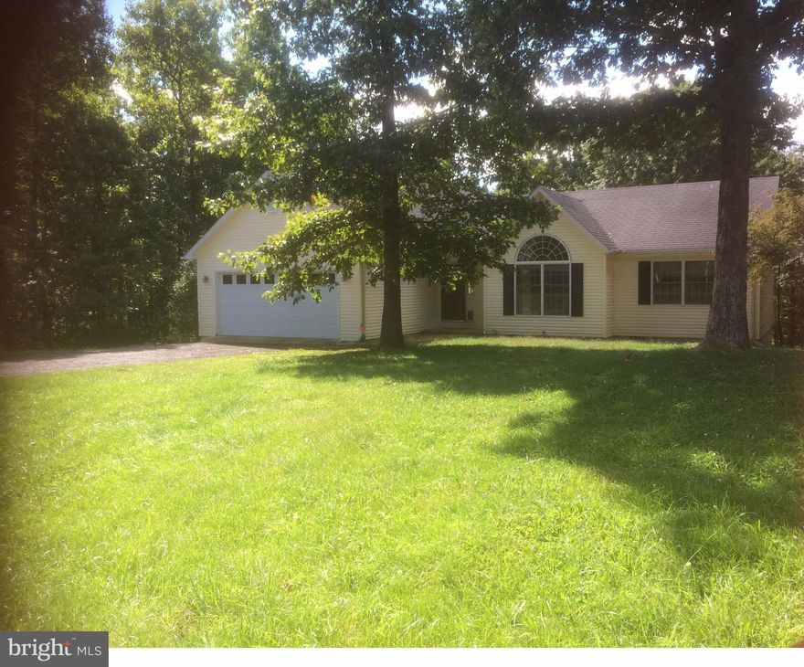 One level living in this great property on almost 2 acres.  Large family room with cathedral ceiling and propane fireplace, nice big kitchen with space for a table, large bedrooms and a 2 car garage. Master bedroom with large soaking tub, separate shower and walk in closet. Large freshly stained deck overlooks huge private back yard. Available immediately.Pets considered on a case by case basis.