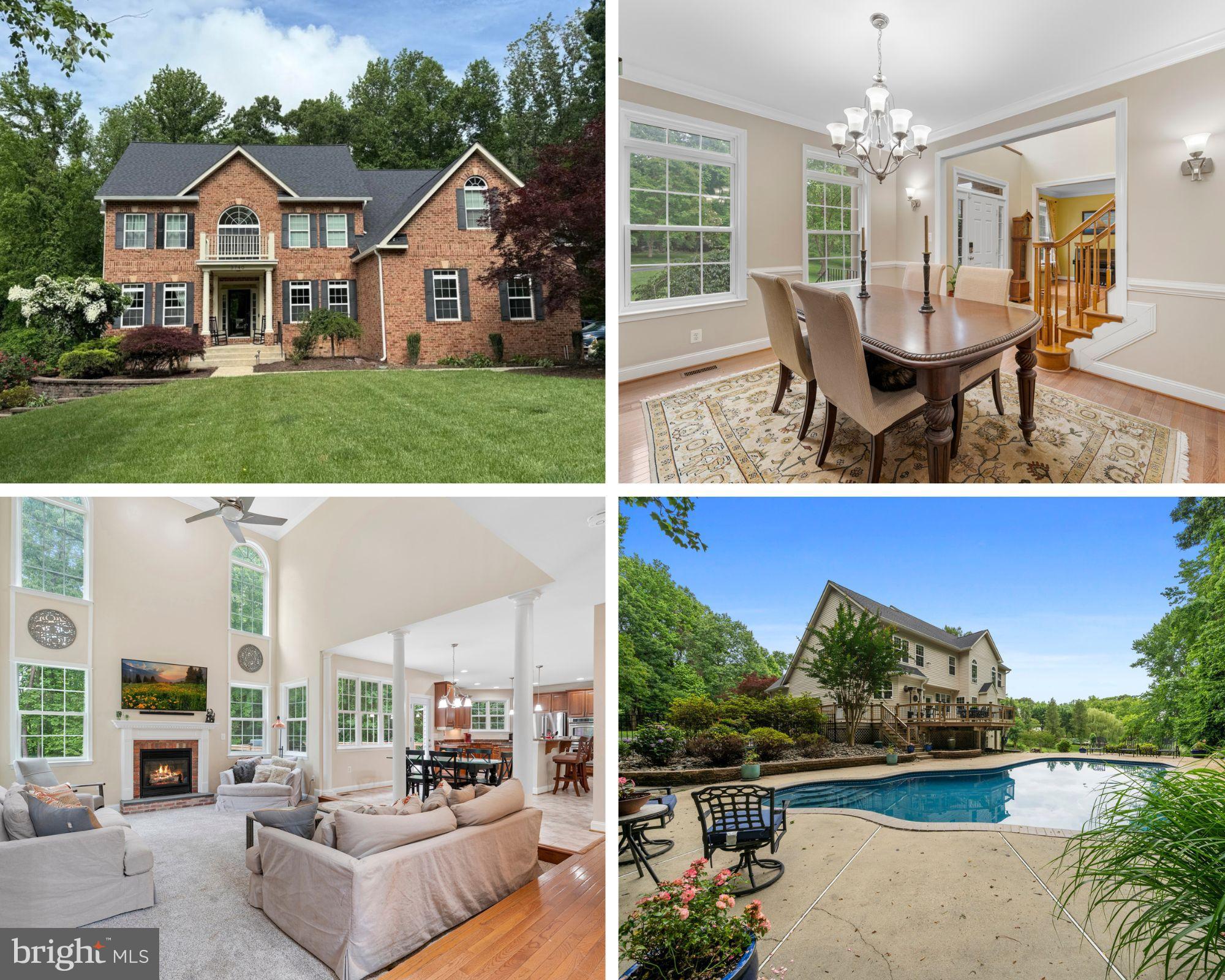 Desirable Huntingtown location****Elegant 6 bedroom stately colonial on a private 1 acre lot with Inground Pool!**** Welcome to this exceptional colonial, gracefully situated on a beautiful landscaped lot with an abundance of privacy! This timeless home offers a perfect blend of classic charm and modern amenities, ideal for both luxurious living and grand entertaining. Step through the welcoming entryway into a spacious, light-filled interior featuring refined architectural details, hardwood floors, and custom features throughout. The formal living and dining rooms provide an elegant setting for gatherings, while the expansive gourmet kitchen opens to an open and inviting 2 story family room with gas fireplace and lots of windows for plenty of natural light. A main level office is perfect for remote working, toy room, or guest room. Upstairs offers 4 bedrooms including a luxurious Master suite with tray ceilings, spa like bath and huge walk in closet with custom shelving. 2 upper bedrooms share a Jack and Jill bath in addition the 4th bedroom is an ensuite with private bath and makes the perfect guest suite. A favorite feature of this lovely home are the 2 staircases, including a rear staircase that leads into the kitchen and an entryway staircase for a grand entrance. The finished basement adds versatile living space and includes a media room, custom bar, bedroom and workroom/possible 7th bedroom. Outside, a stunning inground pool anchors the backyard oasis, surrounded by beautiful hardscaped flower beds and mature trees for privacy. ****Recent Updates include- New Roof, New HVAC, Fresh Paint & Carpet, Pool Re-Surfaced, Decking and Deck Rails, Asphalt Driveway has just been seal coated**** This home offers the perfect blend of privacy and convenience, just minutes from top-rated schools, shopping and restaurants. Easy commute to AAFB. Don't miss your opportunity to own this extraordinary home that truly has it all!