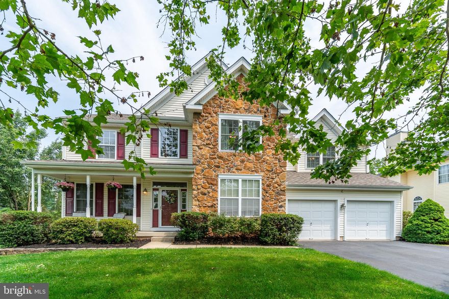 This beautiful North Pointe home is entirely move-in ready beginning with its new roof, and up-to-date kitchen and baths. Its prime location affords it a premium lot overlooking open space. As you enter via its charming front porch, you'll be greeted by gleaming hardwood floors, formal living and dining rooms with large windows, and an eat-in kitchen with granite counters, stainless steel appliances, and sliding glass doors leading out to the paver patio and backyard. The family room is perfect for gatherings big and small with its vaulted ceiling and fireplace. A first-floor office is just off the foyer and features double doors, and a full bathroom is conveniently located nearby. Upstairs, the main bedroom suite with its dual walk-in closets and a spacious private bath, is the ultimate retreat. Three additional bedrooms, each with ample closet space including one with a large walk-in closet, share a hall bathroom, updated in 2018. The basement offers even more living space with designated areas for a home gym, media room, and play/hobby spaces. An egress window and a big storage room complete this incredible home. Close to downtown New Hope, and Lambertville, New Jersey, shopping, cultural events, and major highways and roads, plus everything New Hope has to offer! Award-winning New Hope-Solebury School District.