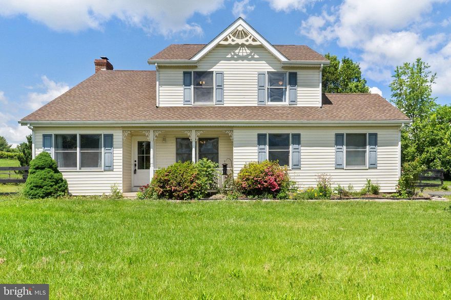 2.49% interest rate for qualified veterans with funds available to cover the assumption gap, reduced 0.5% funding fee and lower closing costs! Experience country living at its finest in this charming farm-style home on almost an acre, located just 3 miles from Duffields Commuter Train. Enter the grand living and family rooms adorned with soaring vaulted ceilings and divided by a captivating split staircase with catwalk. Main level dual-access office with high-speed internet is perfect for WFH. With plenty of cabinet and counter space, the kitchen offers granite countertops, stainless steel appliances, double sink, and walk-in pantry. Multitasking has never been easier with laundry on the main level with newer Samsung washer and dryer. The primary bedroom offers dual walk-in closets and en suite bath. Outdoors, an expansive 16x24 rear deck surrounded by trees provides tranquil privacy. New HVAC system installed in 2022, roof replaced in 2019, and thoughtful amenities like water softener and UV light. The welcoming front porch and cozy wood-burning fireplace enhance this home, just waiting for you to make it your own!