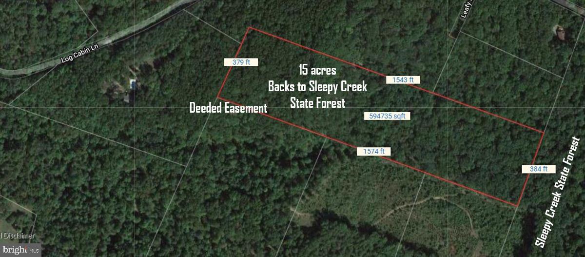 Hunter's dream -- 15 Wooded acres adjoining Sleepy Creek State Forest. From Berkeley Springs Rt 9 East, turn R on New Hope Rd, R on Mountain Run Rd to L on Log Cabin. Property doesn't front Log Cabin **Do not try to access through Log Cabin Rd. That's a private road ** You'll need to hike to property by way of an easement from Duckwall Rd.