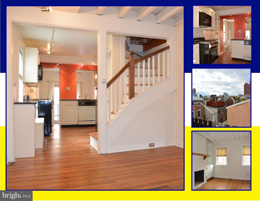 3 bedroom 1 bath End-of-group townhouse in Historic Federal Hill. Three fully-finished levels with wood floors, built-ins, exposed brick, updated kitchen, granite counters, SS appliances. DR French doors lead to a cozy courtyard. Third floor Primary Suite with French doors lead to the deck where you can enjoy skyline views.  Convenient to downtown, Inner Harbor, shopping & dining, I-95 and MARC trains to DC. Imagine your new home!