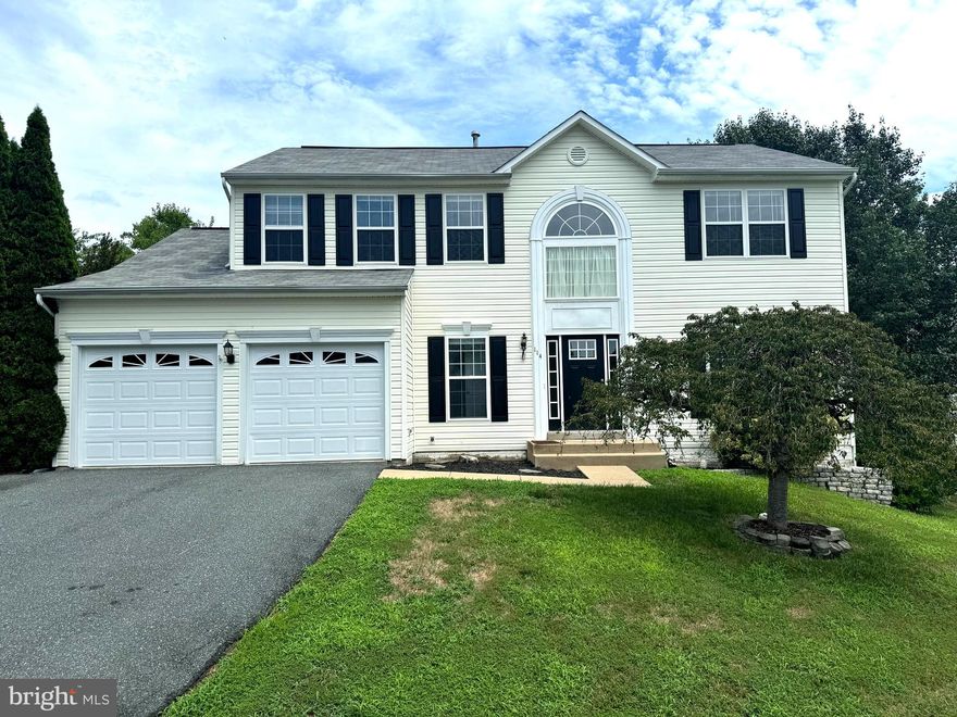 Prepped & Move In Ready 4BR, 3.5BA, 3 Level Colonial Located MINUTES From Shopping, I95 & Commuter Lots w/IN GROUND POOL! Highlights and Features Include: 9' Ceilings Throughout the Main Level; In Ground Liner Pool w/Diving Board; Center Island Kitchen w/42" Cabinetry, NEW Granite Counters, Stainless Steel Appliances w/NEW Built in Microwave & Gas Stove, Pantry & Hardwood Floors; Breakfast Room w/Sliding Glass Door to Rear Deck;  Family Room Off Kitchen w/Carpet, Ceiling Fan w/Light, Gas Fireplace w/Mantel, Crown Molding & Chair Railing, Recessed Lighting; Living & Dining Rooms w/Hardwood Floors & Crown Molding; Half Bath Complete the Main Level. The Upper Level Features Primary Bedroom w/NEW Carpet, Vaulted Ceiling & Ceiling Fan w/Light & Walk In Closet; Attached Primary Bath w/Dual Sink Vanity w/Storage, 2 Person Soaking Tub & Step In Shower; Bedroom 2, 3, & 4 w/NEW Carpet & Double Door Closets; Hall Full Bath w/Ceramic Plank Tile Floors, Dual Sink Vanity w/Storage & Tub/Shower w/Ceramic Tile Surround Complete the Upper Level. The Basement Features a Recreation Room w/Luxury Vinyl Plank Floors & French Doors Walkup to Backyard; Laundry w/Conveying Washer & Dryer & Shelving; (Not to Code Bedrooms 5&6) w/Windows, Double Door Closets & Luxury Vinyl Plank Floors; Full Bath #3 w/Ceramic Plank Tile Floors & Tub/Shower Complete the Lower Level. Additional Highlights Include Roof - 2021; W/H - 2011; 2 Car Garage w/Double 4 Lite Garage Doors, GDO's & Workbench; Rear Deck w/Stairs to Paverstone Patio; LARGE Fenced in Lot & Nicely Landscaped Backyard; Asphalt Driveway & Parking Pad. You Don't want to Miss out on this Beautiful Home!