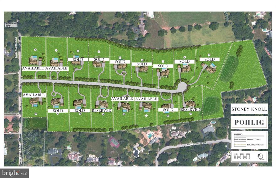 Welcome to Stoney Knoll Lane at Stoney Knoll,  an exquisite and unparalleled custom home neighborhood nestled in the heart of Berwyn, being built exclusively by Pohlig Builders, within the illustrious Main Line. A true gem among the region's prestigious enclaves, Stoney Knoll boasts a private and enchanting landscape adorned with 17 generously sized homesites, ranging in size over 2 acres and an adjacent preserved 50-acre viewshed, providing the canvas for discerning clients to bring their architectural dreams to life.  Use your own architect, or one of our plans to create your dream home on this exquisite site, minutes from everything the main line has to offer!  These listings are for the land, and the custom build cost will range between $600-$800 per square foot.