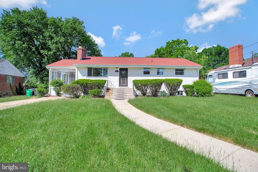 Welcome to this single family rambler in the heart of popular Westchester! This spacious and meticulously updated 2-level rambler boasts an abundance of natural light and modern amenities, offering the perfect blend of comfort and convenience. Located in a quiet and well-preserved community without HOA fees, this home is ideally situated near Andrews AFB, National Harbor, DC, and VA, with easy access to major highways I-495 and I-295. Step inside to discover the inviting main level featuring gleaming hardwood flooring throughout. The updated kitchen is a chef's delight, complete with sleek granite countertops, a stylish backsplash, a convenient island, and stainless steel appliances. Enjoy morning coffee or evening relaxation in the large sunroom off the kitchen, perfect for soaking in the tranquil surroundings.
Fresh paint adds a touch of elegance to the space. The main level also offers 3 bedrooms, including a spacious owners suite with an updated full bath, providing a peaceful retreat at the end of the day. Enjoy morning coffee or evening relaxation in the large sunroom off the kitchen, perfect for soaking in the tranquil surroundings. Downstairs, the lower level beckons with new LVP flooring and a fully finished rec room, ideal for gatherings with family and friends. Stay cozy on chilly nights by the wood-burning fireplace, creating lasting memories in the comfort of your own home. A convenient laundry area adds to the functionality of this level. Step outside to the expansive backyard, complete with a large flat lawn, perfect for outdoor entertaining, gardening, or simply enjoying the sunshine. With a walk-up entrance, the backyard offers easy access and endless possibilities for outdoor enjoyment. Don't miss this opportunity to make this beautiful home yours! Schedule a showing today and experience the best of Westchester living.