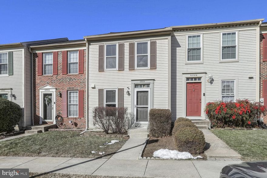 Welcome to this lovely, freshly painted, professionally cleaned and ready to move in 2-bedroom, 2 full-bath townhome. Foyer entry with coat closet leads to an eat-in kitchen with ceramic backsplash and pass-thru to dining area. Dining area provides extra storage with built-ins above the pass-thru and option for counter seating.  Wood laminate flooring in living room, dining area and foyer.  Two nice-sized upper-level bedrooms. Primary bedroom with walk-thru closet to full bath with newer shower/tub surround.  Newer wood laminate flooring on stairs and in lower-level family room with new wood trim and wired for surround sound. TV mount conveys. Ethernet and coax wiring in family room, living room and bedrooms. All electric switches and outlets replaced, most within the last year or so.  Lower-level full bath with shower, possible third bedroom, and separate laundry/storage area.  Ceiling fans in both bedrooms, dining area and lower level.   Walkout lower-level leads to a privacy-fenced rear yard with storage shed.  Newer 2" faux wood cordless window blinds throughout.  Pull-down stairs to floored attic storage.  Hardwired security camera in front and back. 1-Year Cinch Home Warranty.  Roof new 12/2021 with transferrable Owens Corning Warranty. Newer storm door.  Conveniently located to Rt. 1, 100, I-95, 195, BWI, NSA, Ft. Meade, Shopping, Dining, Library, Parks, Bike Paths, Timbers of Troy Golf Course, and Ducketts Lane Elementary School.  Community tot lot and tennis court.