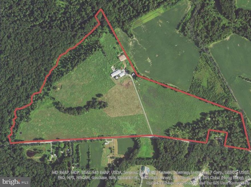 91 Acres with approximately 60.2 tillable. Attractive setting near Rt. 301 subject to MALPF Easement. Farmhouse and buildings in need of repair; AS-IS ONLY. Adjacent 1.5 acre perc'd lot conveys. House and building possession by July 9th. Cropland possesion at settlement. DO NOT ENTER PROPERTY WITHOUT APPOINTMENT WITH LISTING AGENT.