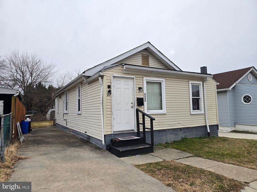Opportunity knocks at 6909 Fait Ave! This 2BR w den/1BA bungalow offers main level living with a basement and level lot. Property requires extensive rehabilitation and is being sold strictly as-is.  Tons of potential in a great location. Convenient to 195, 695, Hopkins, Canton, Fells Point and Downtown Baltimore. Hold harmless agreement must be signed before access is granted. Ideal for investors or experienced renovators seeking their next project in Baltimore County!