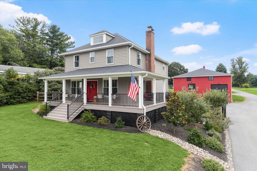 Welcome to 16645 Frederick Road, an incredible property that has been extensively renovated and thoughtfully expanded to offer modern comfort while maintaining timeless charm. Major additions include a new lower level, a beautifully redesigned kitchen, and a spacious primary suite with a luxurious en-suite bath. The home features hardwood floors throughout the main and upper levels and light-filled interiors that create a warm and inviting atmosphere.
A welcoming foyer greets you upon entry, with a private office featuring custom built-ins to the right and living and dining rooms to the left ideal for both everyday living and entertaining. The heart of the home is the eat-in kitchen, appointed with KitchenAid appliances, quartz countertops, decorative backsplash, a center island with breakfast bar, pantry, and access to the rear of the property. A casual dining and sitting area just off the kitchen provides the perfect gathering space, while a conveniently located powder room completes the main level.
Upstairs, the primary suite serves as a private retreat, highlighted by a newly added en-suite full bath featuring a slipper soaking tub and a glass-enclosed shower. Three additional bedrooms and a full bath complete the upper level.
The fully finished walkout lower level offers exceptional additional living space with a recreation room centered around a stone-profile wood-burning stove, luxury vinyl plank flooring, a laundry room, and a full bath.
Outdoor living is equally impressive with a covered wraparound porch, composite decking on the front porch and rear steps with aluminum railings, and a wraparound driveway for ease of access. The property also features outstanding outbuildings including a detached two-story, three-bay garage with RV parking and abundant storage, as well as a second detached garage outfitted with a bar perfect for hobbies, entertaining, or workshop space.
Extensive improvements include new roofing on the home and both garages, new windows, gutters, siding, plumbing, HVAC, electrical systems, and a tankless hot water heater, along with fully remodeled bathrooms. The property is enclosed with split-rail fencing and secured by an aluminum gate with automatic opener, completing this truly remarkable and move-in ready property.