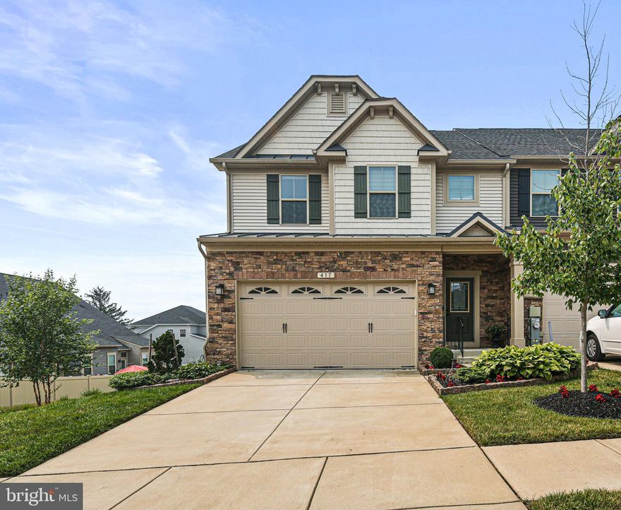 Looking for a spacious Luxury Home featuring a Main Level Primary Bedroom and abundant storage? This Gorgeous 4 Bedroom, 2.5 Bath End-Unit Villa, located on a cul de sac in sought-after Pondview, Must be Seen! Enter into the Foyer of this home and immediately notice luxurious details such as Wainscoting, Display Niche and Gleaming Hardwood Flooring that continue throughout the Main level to the Primary Bedroom featuring, Tray Ceiling with Chandelier, an En Suite and Large Walk-In Closet complete with Custom Closet System! The Open Concept Main Level features a Bright & Airy Two-Story Living Room, Gas Fireplace and access to the rear composite deck. The Dining Room includes gorgeous details such as Millwork and Cabinetry with Granite Counter and Glass Fronts. The Gourmet Kitchen features a Peninsula with Designer Pendant Lighting, Breakfast Bar, Granite Counters, Stainless Steel Appliances, and a Pantry. The Laundry/Mudroom is located off the Kitchen, accessible both indoors or by garage, and includes a Powder Room. Upstairs, the Loft Area overlooks the Living Room and features space, perfect for Entertaining or a Reading & Study Area.  Plus, Three Bedrooms (or make one Room a Potential Home Office), Two with Walk-In closets, and a Full Bath with Granite Countertop Vanity and Tub Shower Combination complete the Upper Level. Make your way to the finished lower-level Recreation Room featuring an Entertainment Area, Pool table, and table space perfect for Game Night! The Pondview Community features an abundance of Amenities, including a Clubhouse with Fitness Center and Party Room, Community Pool with Grilling Area, Patio & Fire Pit Gathering Spot, Dog Park, Playground and a Community Pond with a Fishing Pier! This Gorgeous home is Located near Shopping, Dining, Commuter Routes, Schools and Parks, Don’t Miss it!