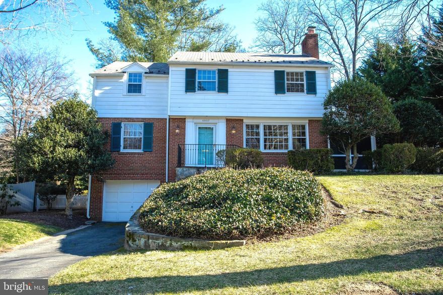 Sumner is one of Bethesda's premier close-in neighborhoods and this fine colonial sits on one of its nicest blocks. The wide, low traffic street lends a pleasing, spacious feeling to the homes in this immediate vicinity. The main level flows from the bright living room through the dining area that is open to the kitchen with its striking, vaulted ceiling breakfast room addition, on into the den, completing the circle to the front door. There is an updated powder room in the den. The breakfast room and the dining room both have sliding glass doors to access the deck which has privacy from the mature trees and plantings that surround the backyard. And there is a door in the dining room which leads to the cozy screened porch.<br/><br/>The second level has four bedrooms and two renovated bathrooms, one of which is en-suite with the primary bedroom. There is a pull-down staircase in the hallway to access the attic for additional storage space.<br/><br/>The full basement is unfinished except for the linoleum tile floor but half of it is unobstructed, allowing for a very nice future living space. This is also where you find the laundry and utilities, a modest half bath and the one car garage. There is an outside exit to the backyard.<br/><br/>Sumner is the neighborhood nearest to DC that is in the Whitman High School cluster, thereby allowing for a very easy commute to downtown DC and a short drive to Bethesda or Friendship Heights. It is only 4 blocks to the Crescent Trail (all downhill!) for jogging or biking into downtown Bethesda or the other direction all the way to Georgetown! The Westbard Square redevelopment project is well under way with a brand new Giant Food, Tatte, Starbucks, several restaurants and shops, and much more to come in the next couple of years. All of this is only about a mile and half away. Good stuff! A home is such a fine location at this modest price point is undeniably a special opportunity. Don't miss it.