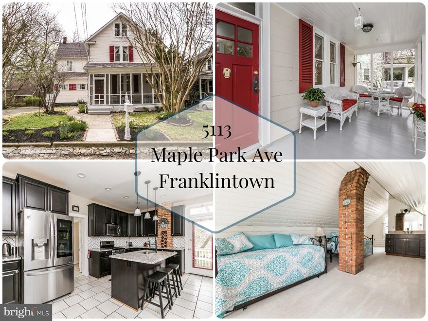 On a quiet street in Historic Franklintown is this beautiful Victorian. Tastefully renovated in late 2017 this home just exudes warmth. From the welcoming screened in front porch, where you can enjoy your mornings and afternoons. Or the wonderful open plan Kitchen with granite counters, island & stainless steel appliances, perfect for creating amazing meals and entertaining. The finished attic offers one of the half baths along with the 4th bedroom & possible office/den space.  The basement awaits your ideas. Finally there is the backyard deep and private.  All this is an easy commute to downtown Baltimore.