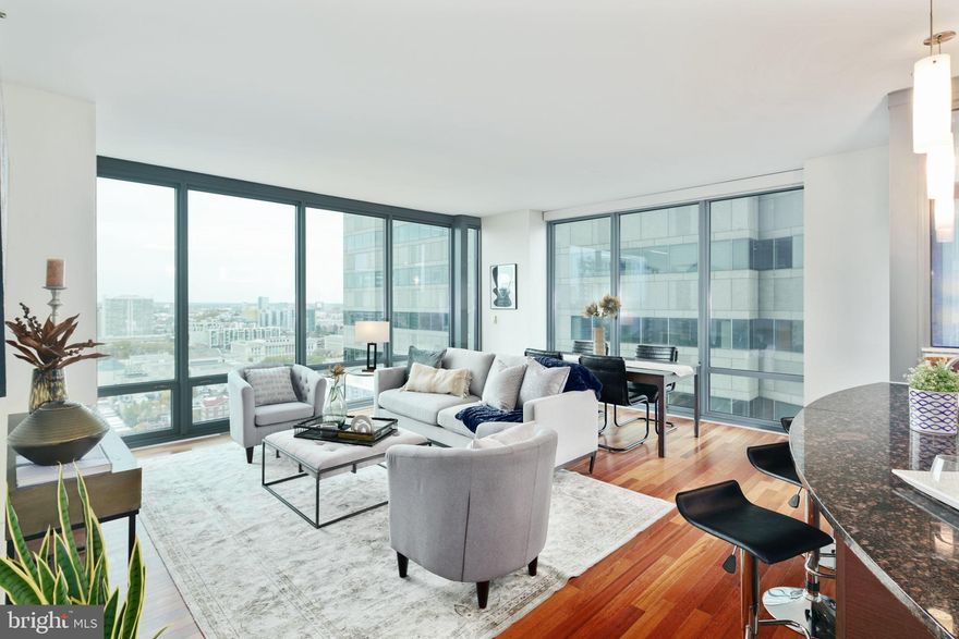 A spacious and luxurious condominium with great South/East facing views. This 1-bedroom, 1-bath residence features modern and luxurious finishes including granite countertops, wood floors, stainless steel appliances, 9 -foot ceilings with floor to ceiling windows. The price includes a reserved parking space in the attached covered garage, and a storage locker. The building features a 24HR Concierge, fitness center, a heated 60FT lap pool, renovated sundeck/community room and much, much more! The building is situated conveniently next door to Trader Joes and Wine & Spirits - and is just walking distance from Philadelphia's top-rated restaurants. Spend the day shopping in Rittenhouse, or enjoying the sights at Boathouse Row, you can't beat the location and attractions located right near the Murano!