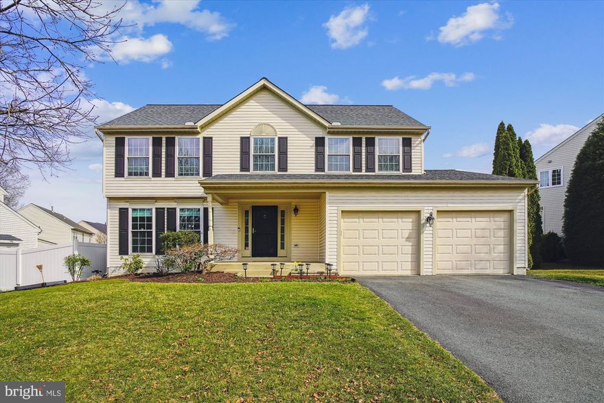 MOVE RIGHT IN! Welcome Home to Milestone!
Nestled in the charming and conveniently located community of Milestone, this beautifully maintained 4-bedroom, 2.5-bath colonial offers the perfect blend of comfort and convenience. With a 2-car attached garage, easy access to I-270, and proximity to the Milestone Shopping Center, this home is ideally situated for modern living. Step inside to discover a thoughtfully updated white kitchen, featuring a quartz center island, a newer picture window over the new stainless sink, stainless steel GE gas range and refrigerator, a KitchenAid Whisper Quiet dishwasher, updated garbage disposal, and modern cabinet hardware. The breakfast area, with its ceiling fan and fresh paint, adds to the warm and inviting atmosphere. The main level also boasts a freshly painted family room with a cozy fireplace, a spacious foyer, and elegant living and dining rooms adorned with durable Wilsonart mesquite laminate wood flooring. The updated powder room adds a stylish touch, and all door handles, hinges, and stops have been upgraded to sleek nickel-finished lever-style handles. Upstairs, you'll find four freshly painted, spacious bedrooms, three of which include ceiling fans. The updated hall bath showcases new cabinetry, tile, quartz countertops, and an updated tub/shower. The owner’s suite is a private retreat, complete with walk-in closet, ceiling fan, and an elegantly updated en-suite bath, featuring a floor-to-ceiling tiled shower, double sink quartz vanity, and modern lighting. The fully finished lower level is perfect for relaxation and entertainment, featuring a large rec room, bonus workout/hobby room with recessed lighting, newer sump pump ( 2018),and ample storage space. The updated electric washer and dryer (2018) add to the home's convenience.
Enjoy peace of mind with numerous updates over the years, including:
 New windows (2021) with installed  2" faux wood blinds
 50-year architectural shingle roof (2015) with winter guard
Newer hot water heater with expansion tank (2020)
Lennox HVAC system with whole-house humidifier (2012) with annual service plan
Outside, French doors lead to the rear deck and enclosed white picket-fenced yard, providing the perfect space for outdoor gatherings or quiet relaxation, and updated garage doors 2011 with a completed tune-up in 2024.  This home has been lovingly cared for and is ready for its next owners—schedule your showing today and experience all that Milestone has to offer!