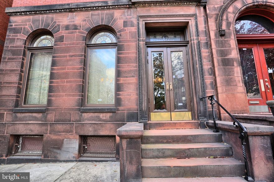 Exceptional architectural detail abounds throughout this imposing, urban Grande Dame. Intricate parquet floors, handsome friezes, original stained glass, period lighting, ceiling medallions, and so much more. Lovely proportions throughout, 5-6 bedrooms/4.5 baths. Eat-in kitchen, with adjacent sunroom/breakfast room.  Close proximity to MICA, Penn Station, The Lyric, The Marc Train, etc.