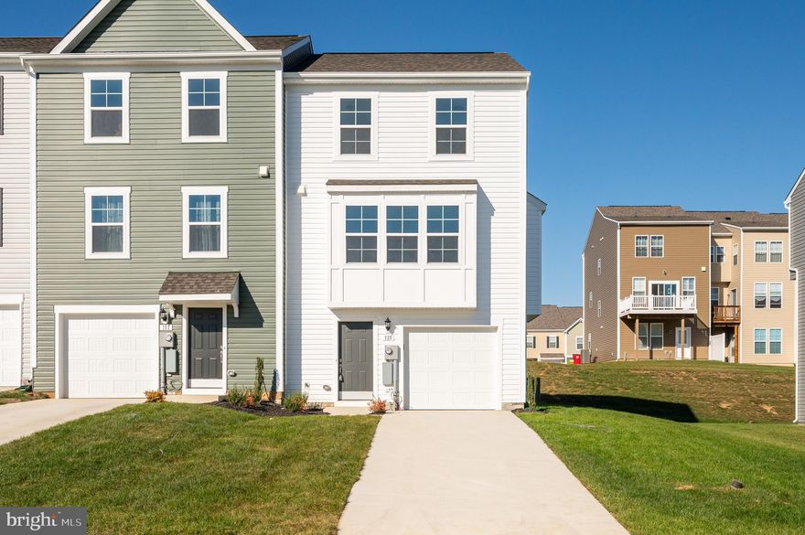 WELCOME HOME to 115 Tuxford! Located in the planned community of The Overlook at Riverside in Falling Waters, WV! This end unit townhome is designed for both comfort and convenience. It features three bedrooms, three and a half baths, and a one-car garage, enhanced with modern amenities like recessed lighting, an open floorplan, a large kitchen, stainless steel appliances, and convenient laundry access off the bedrooms (washer and dryer included). The location is ideal for commuters, with easy access to I81 and a shopping center nearby. The community offers many amenities, including a playground, dog park, basketball court, and more! Conveniently located across the street. Prospective residents, please take note of the following prerequisites: a thorough credit and background check is required, a minimum FICO score of 650, and the monthly income must be at least 3x of the rent amount. Smoking is strictly prohibited, NO pets . Scheduling a viewing of this townhome!