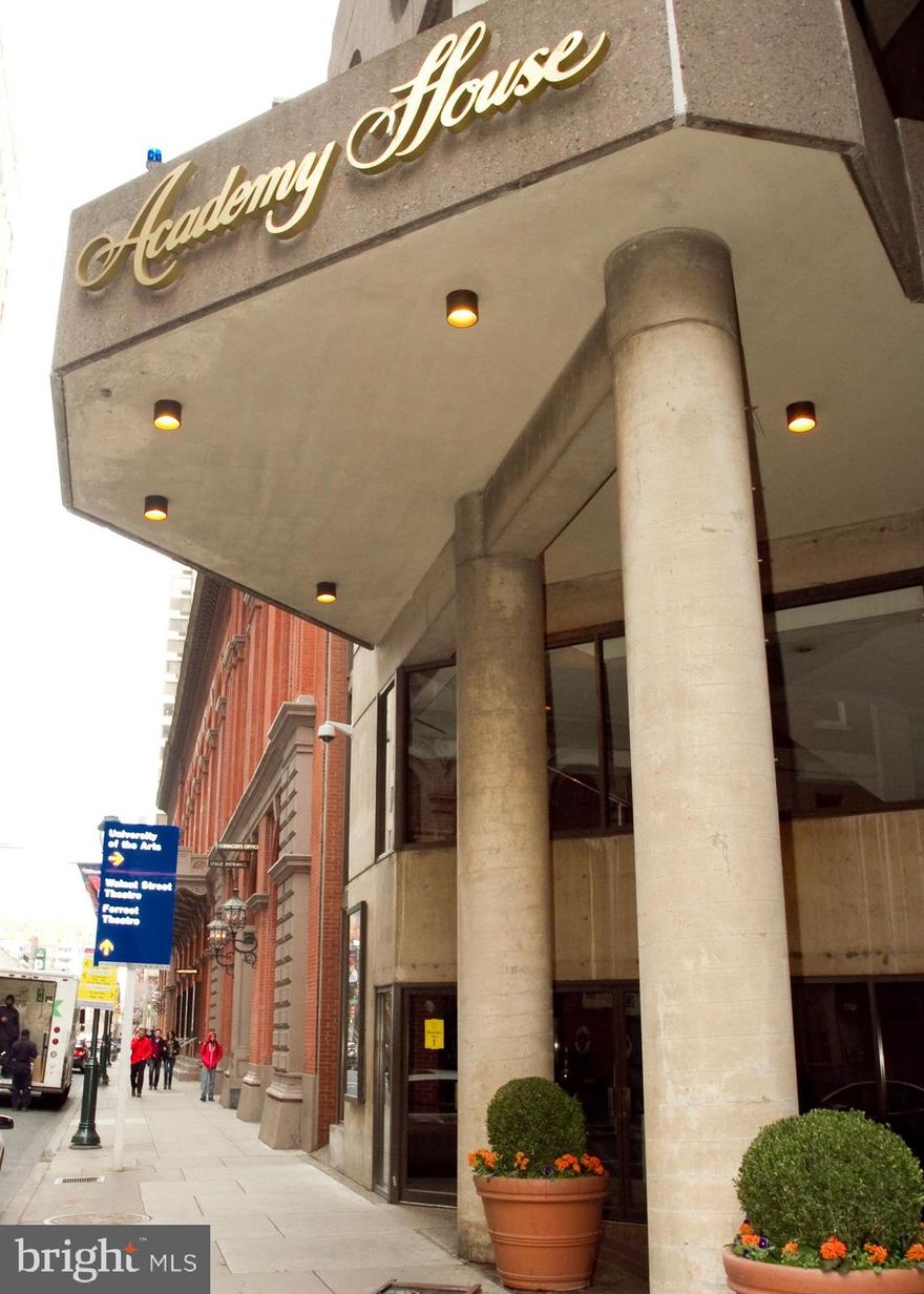 Junior one bedroom unit on high floor available for rent at the Academy House. Beautiful  views facing East - river view. Amazing light welcomes you into a well appointed condo with fantastic closet space, and comfortable floor plan. The Academy House is a cat friendly building located in the heart of Center City, with easy access to Rittenhouse Square, the Kimmel Center, shopping, restaurants, hospitals and theaters. 24 hour door man/concierge building with newly renovated lobby, state of the art fitness center, sauna and pool. In-house maintenance staff available 24/7. Laundry facility available throughout the building. Attached parking garage for a monthly fee. just steps from SEPTA and PATCO stations. Rent Includes ALL utilities (except cable/internet) and use of all common amenities. There is an additional monthly flat fee for high speed internet and premium cable will be payable along with rent. Available early July.