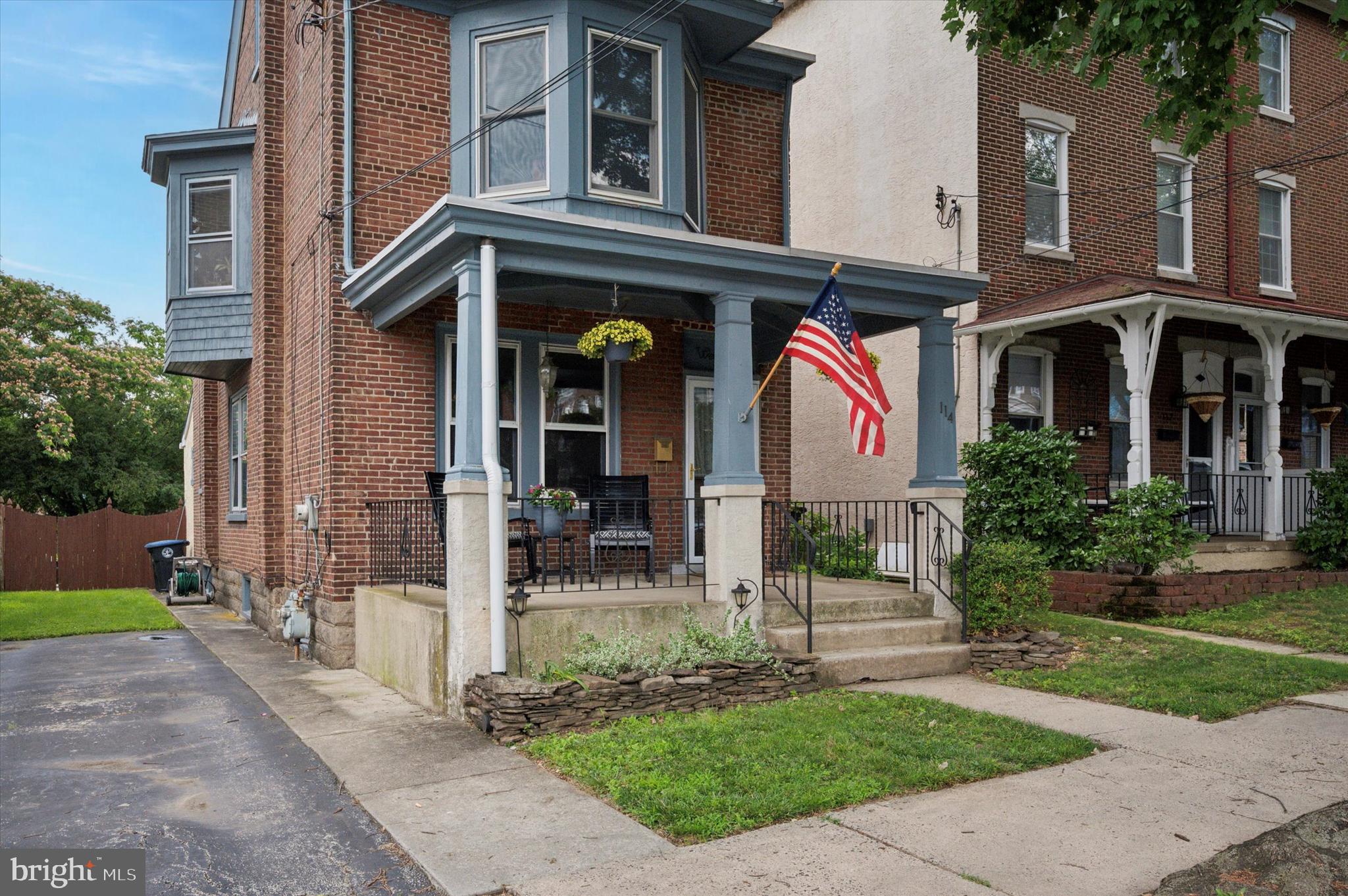 Welcome to this single home nestled in the vibrant Conshohocken Borough where walkability, community events, and accessibility merge into one incredible location. Single homes at this price point are a rare find, and this one allows you to park in your private driveway before it greets you with the warm welcome of a covered front porch - an ideal spot to unwind and take in gorgeous sunset views at the end of the tree-lined street. Inside you will appreciate the original character of the home in the hardwood floors, rich wood trim, and wavy glass windows (with storm windows for energy efficiency), and the presence of the unique front and back staircases. The living and dining rooms are open to each other creating great flow and the extra high ceilings and windows make it feel even more spacious than it already is. Beyond the dining area is a large and functional kitchen, offering plenty of cabinet and counter space. The island has an elevated serving area, ideal for hosting friends or casual family meals. Just beyond the kitchen, a functional mudroom includes a full pantry, laundry, and a stylish half bath. From here, head directly out to the fenced in backyard and patio area - a great place playing games, gardening, lounging, hosting parties, and especially watching the 4th of July fireworks. Back inside, the second floor hosts three bedrooms and an updated full bathroom, with the sunlit primary bedroom offering large windows and peaceful views. The third floor is a semi-finished bonus space which can continue to be used for storage, or with a few adjustments can be transformed into a fourth bedroom or additional living space. Speaking of storage, the unfinished basement offers even more storage space and plenty of workshop area, plus it has direct access to the backyard through the Bilco doors. Owner improvements include: a newer roof in 2021, main bathroom remodel, new hot water heater, conversion to gas heat with a new system installed in 2019. The HVAC was just serviced in June 2025 and the home was fully pre-inspected. The home is located in the award-winning and highly ranked Colonial-Montco School District and is convenient to the bustling businesses located in and around Conshohocken and the Greater Philadelphia Area. Living in Conshohocken means enjoying a walkable, energetic town filled with shops, restaurants, and cafés, as well as easy access to Philadelphia by train or car, plenty of outdoor parks and activities such as the nearby Schuylkill River Trail, which stretches from Valley Forge to Center City. Come be a part of it all - the holiday parades and events, the Conshy FunFest, and so much more.