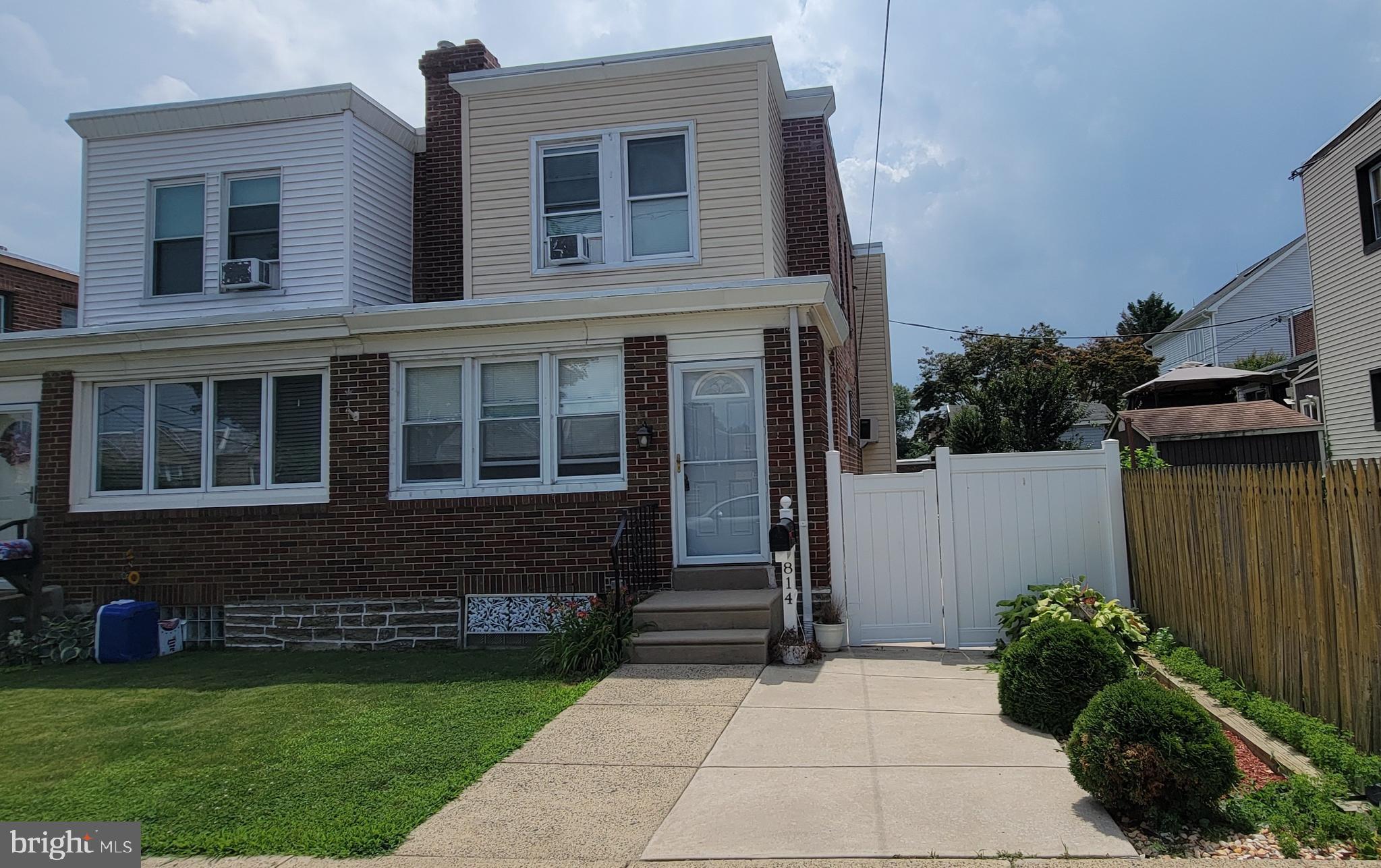Beautiful Fox Chase 3 B/R, 1.5 Bath Twin Straight-Thru w/ Fenced Rear yard. Heated Enclosed porch w/ closet greets you to Spacious Livingroom, Large formal Dinning room, renovated Galley style kitchen w/ corian counter tops, glass tile backsplash, stainless steel appliances include refrigerator, dishwasher, 5 burner gas stove and space saver over range microwave, exit to huge fenced rear yard complete 1st level. 2nd floor has Main bedroom, updated hall bath and 2 other bedrooms. Basement is nicely finished rec/ family room w/ bar (included) and utiility room w/ Laundry and 1/2 bath. Extras include built-in a/c unit in 1at fl, Large cement Patio area in yard w/ above ground pool. This Nicely updated large twin home is in the heart of Fox Chase walking distance to public and parochial elementary schools as well as recreation center and R8 train station. Schedule your private tour today!